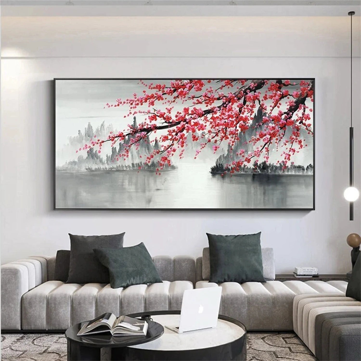 Flower and Tree Painting #FT107 - Handmade Canvas Wall Art for Home Decor, Living Room, Bedroom & Office