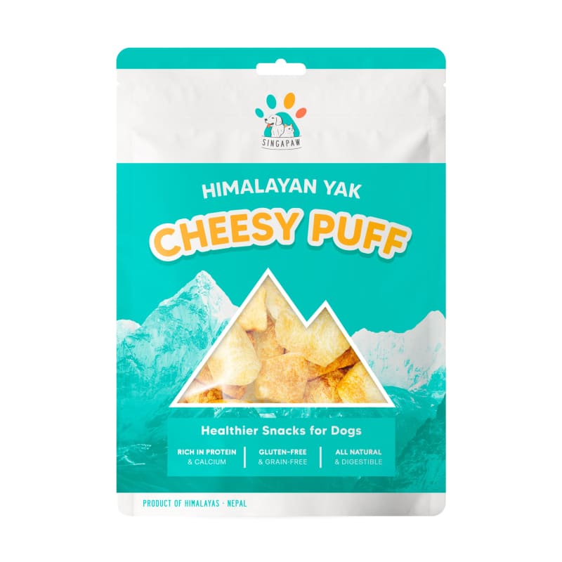 Singapaw Himalayan Yak Cheesy Puff Dog Treats 40g - Natural Grain-Free Chews for Small & Large Dogs - Perfect for Training, Rewards & Dental Health