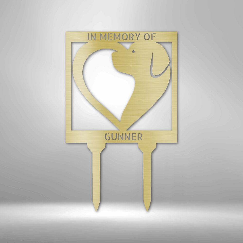 Custom Personalized Dog Memorial Garden Stake - Engraved Steel Pet Remembrance Sign for Backyard, Cemetery or Garden Decor