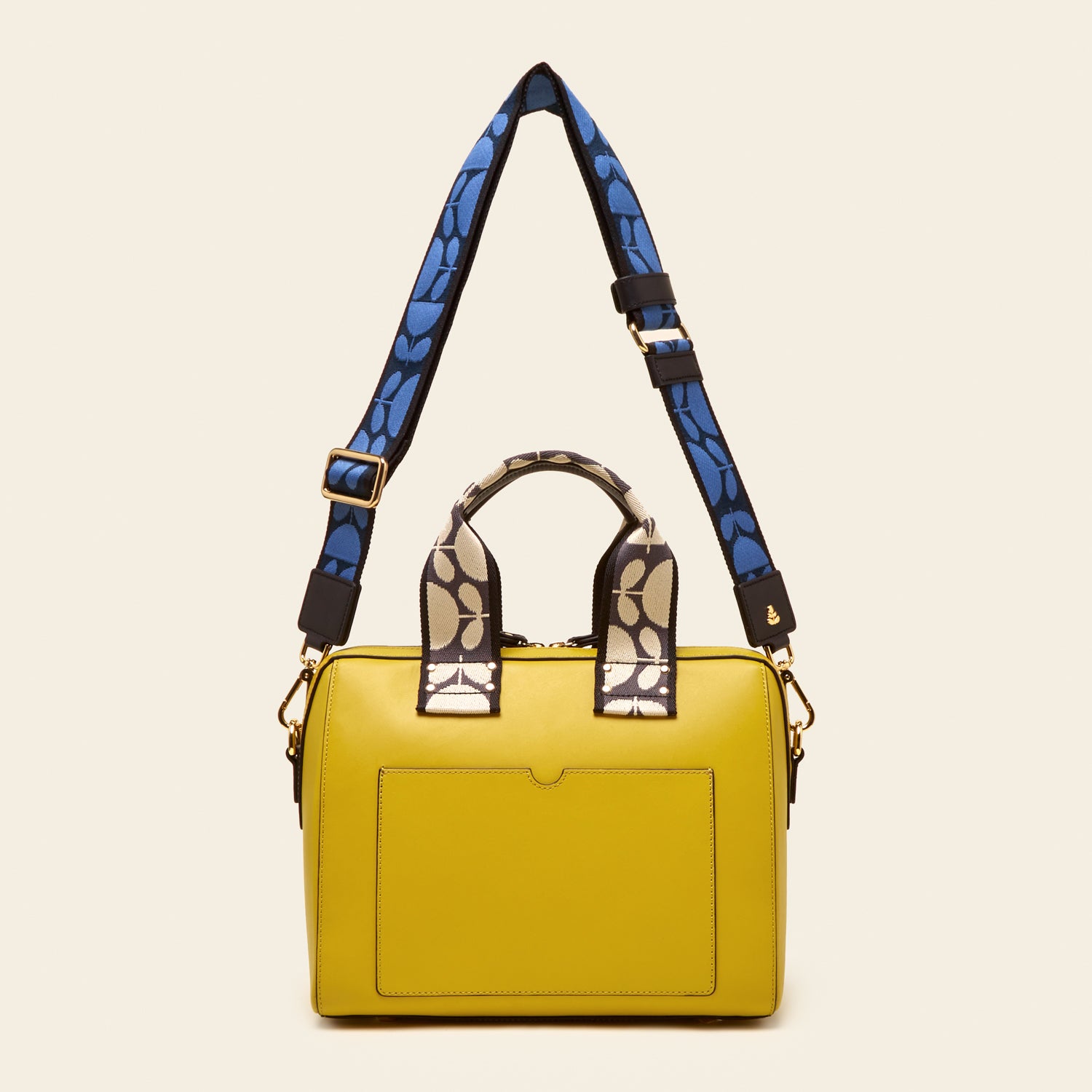 Large Iris Handbag - Embossed Yellow Leather Tote for Women | Perfect for Work, Travel & Everyday Use