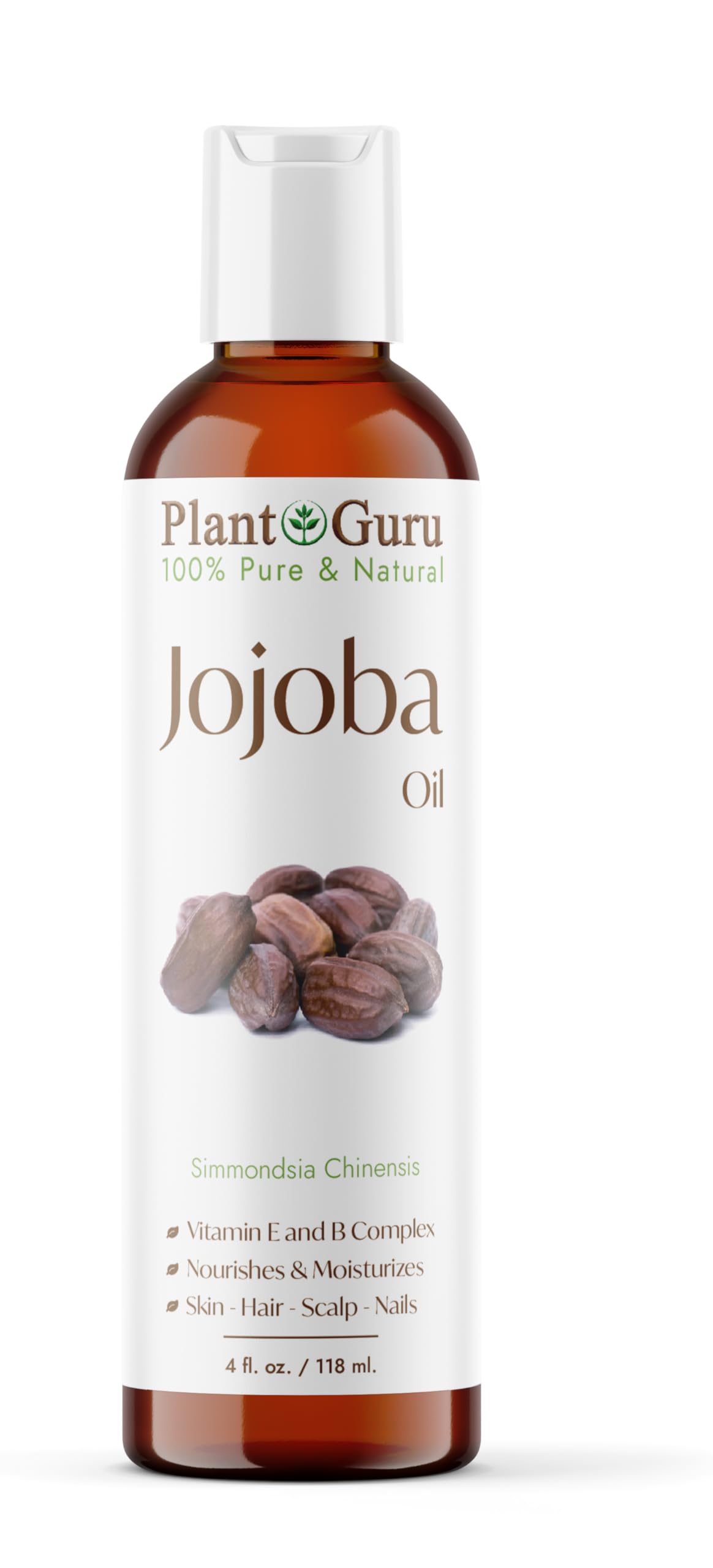 Organic Jojoba Oil 4 fl oz - 100% Pure Cold Pressed Unrefined Natural Moisturizer for Skin, Face, Body & Hair Growth | Hydrating Carrier Oil for DIY Soap Making, Massage & Aromatherapy | Perfect for Dry Skin Care, Beard Oil & Natural Hair Treatment