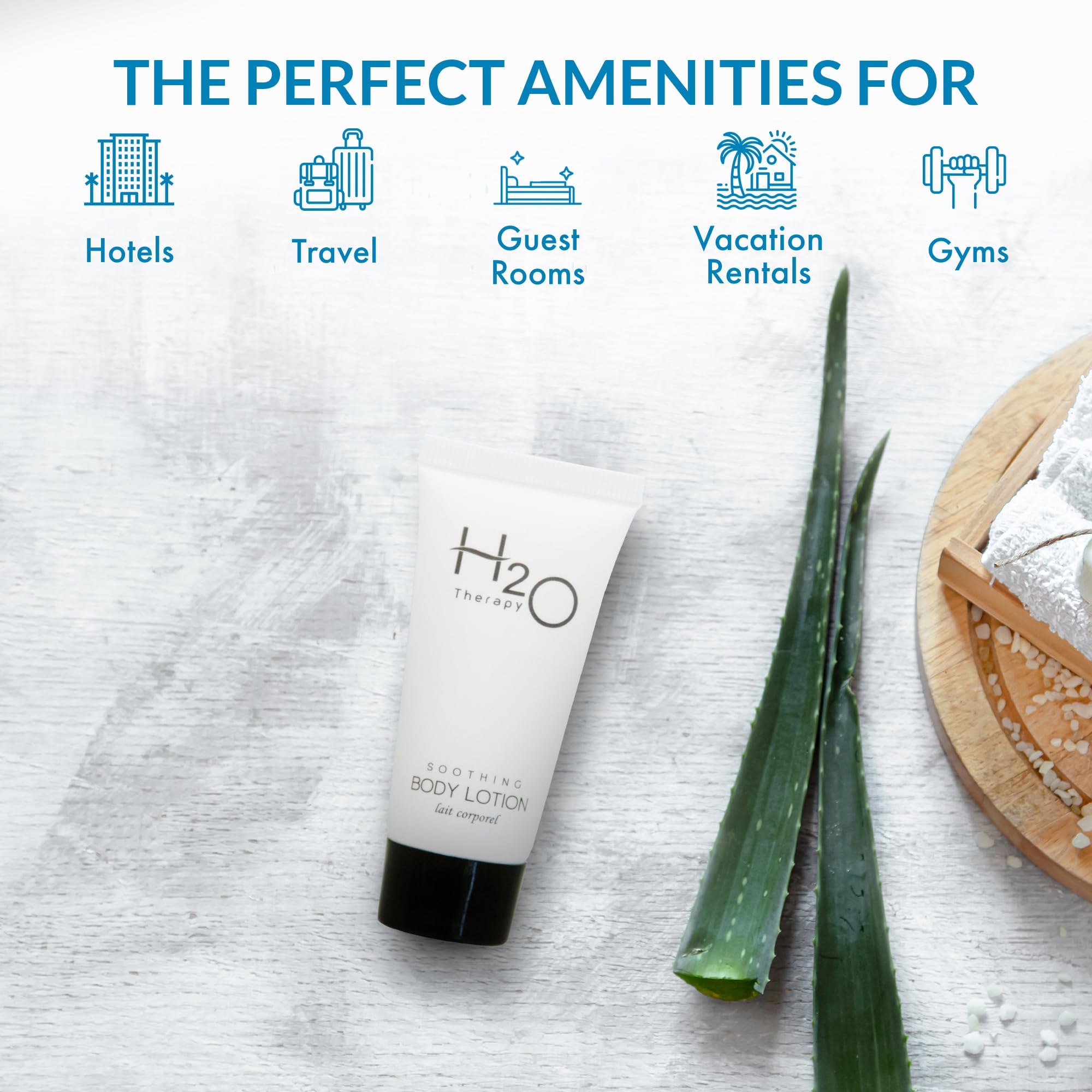 H2O Therapy Lotion Travel Size 0.85 oz (Pack of 300) - Moisturizing Body Lotion for Hotels, Hospitality & Personal Use - Perfect for Travel, Gyms & Guest Amenities