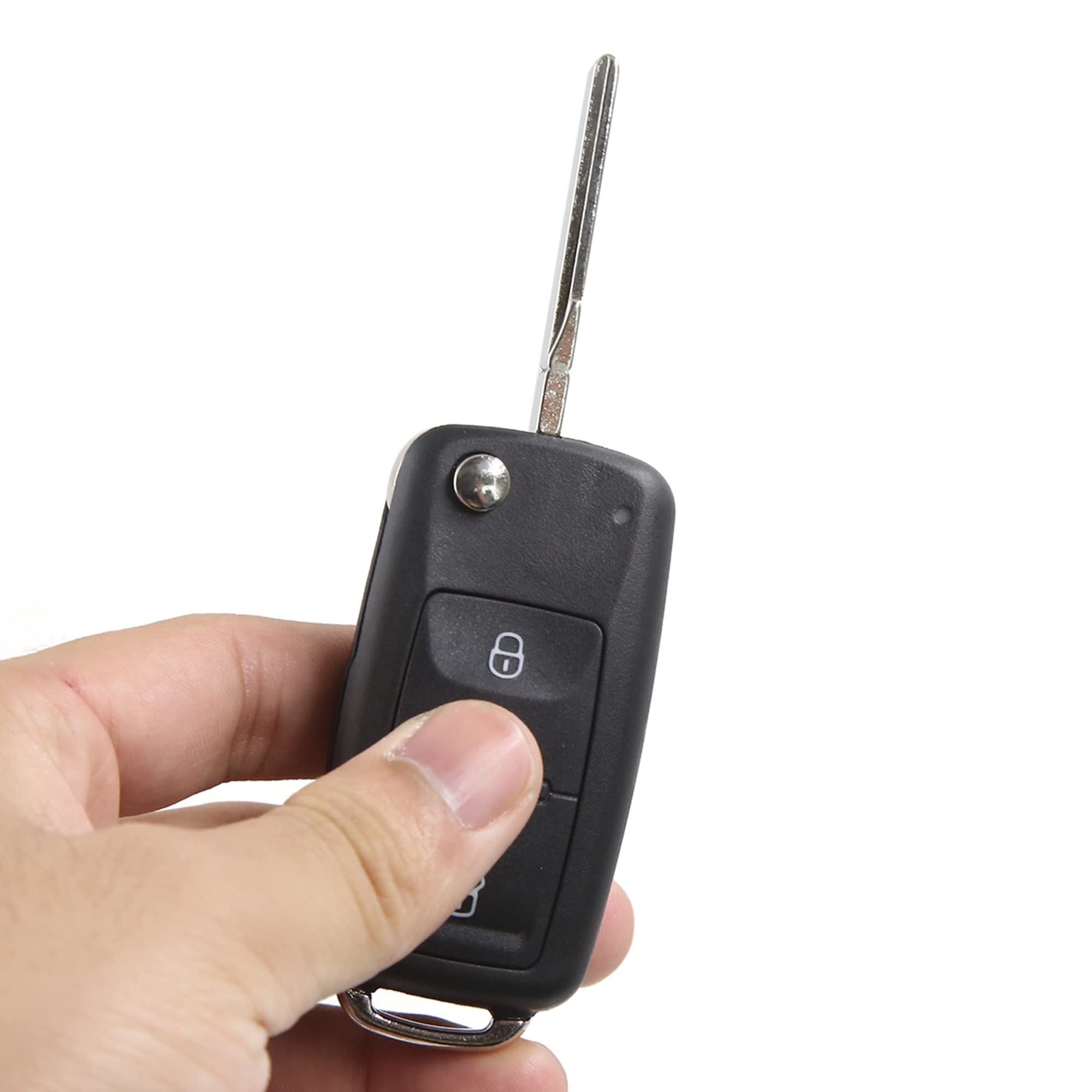 Original Title: uxcell Car Replacement Uncut Blade Flip Fob Remote Key Case for VW Transporter Polo Golf 2 Key Button Black   Optimized Title: **VW Key Fob Replacement Case - Compatible with Transporter, Polo, Golf 2 - Uncut Blade Flip Remote Key Shell (Black) - Durable & Easy to Install for Car Key Protection**    Usage Scenarios: **Perfect for replacing damaged key fobs, upgrading your car key appearance, or as a spare key case for Volkswagen vehicles.**