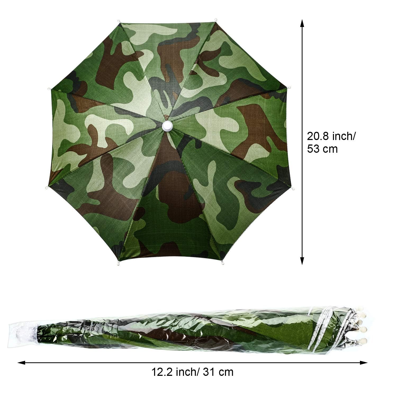 3 Pack Waterproof Rainbow Umbrella Hats - Adjustable Sun Protection Fishing Cap & UV Shield for Outdoor Activities, Beach, Hiking, Camping and Gardening