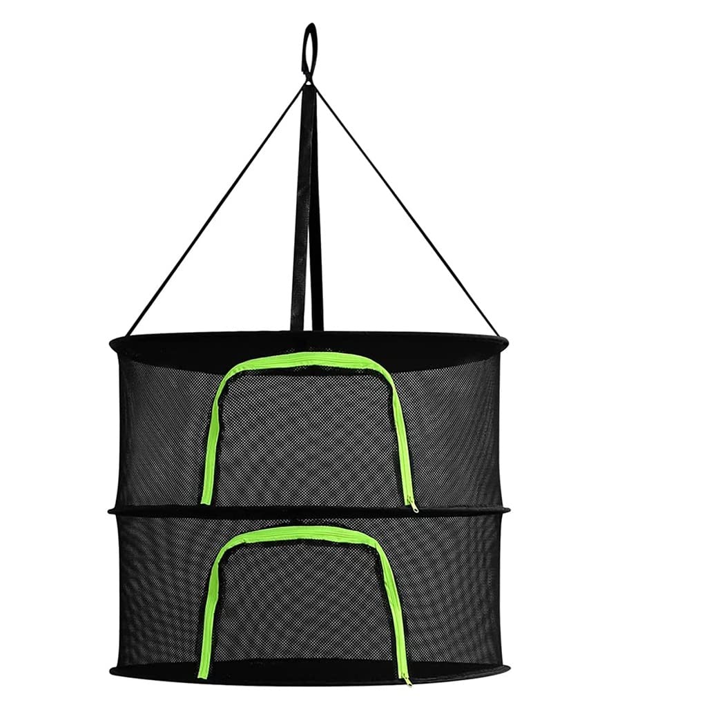**3-Layer Herb Drying Net - Foldable Hanging Mesh Basket for Drying Herbs, Flowers & Plants - 45cm Diameter Organizer Rack with Carry Bag - Perfect for Kitchen, Garden & Outdoor Use**