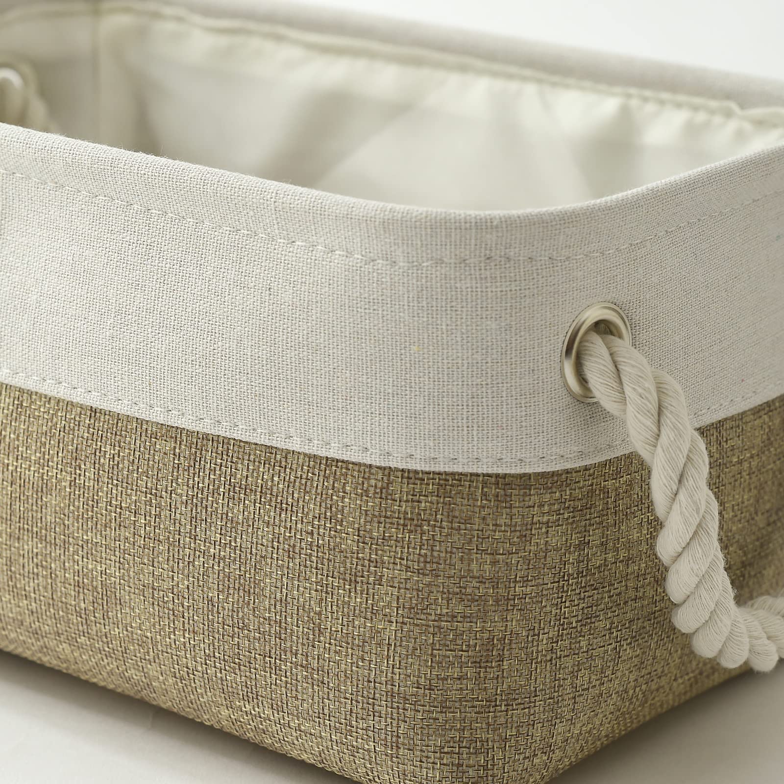 Small Fabric Storage Baskets for Shelves & Closet - Collapsible Rectangular Organizer Bins for Clothes, Books, Toys, Gifts - Perfect for Home Organization & Nursery Storage