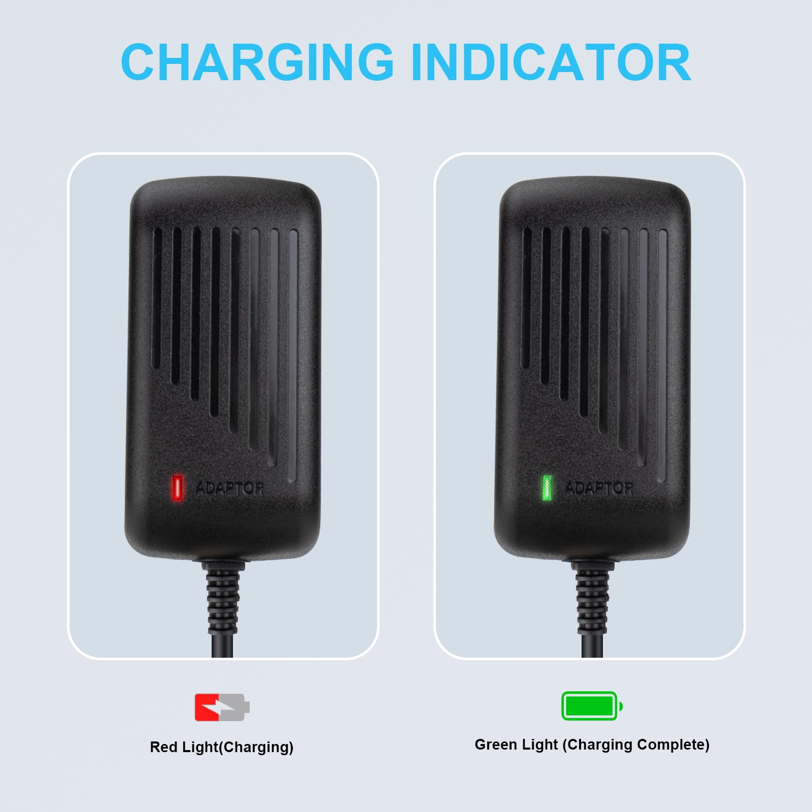 24V Kids Ride On Car Battery Charger - 24 Volt Charger for Jeep, ATV, UTV, Wrangler & SUV Toys with LED Indicator - Compatible with Kid Trax, Dynacraft & More - Perfect for Outdoor Electric Toy Vehicles & Power Wheels