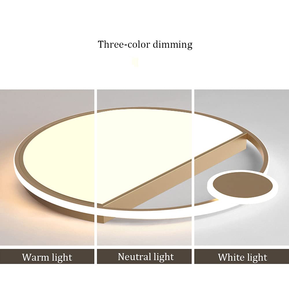 LED Flush Mount Ceiling Light - Modern Dimmable Ceiling Lamp with 3 Color Temperatures (3000K/4000K/6000K), Metal & Acrylic Shade, Ultra-Thin Close-to-Ceiling Design - Perfect for Bedroom, Living Room, Kitchen, and Hallway Lighting