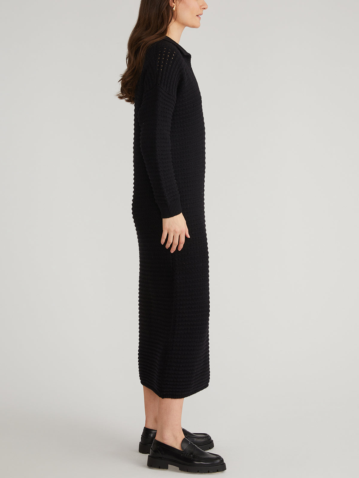 Raya Women's Pointelle Knit Polo Dress - Casual Summer Short Sleeve T-Shirt Dress for Outing, Beach, and Daily Wear