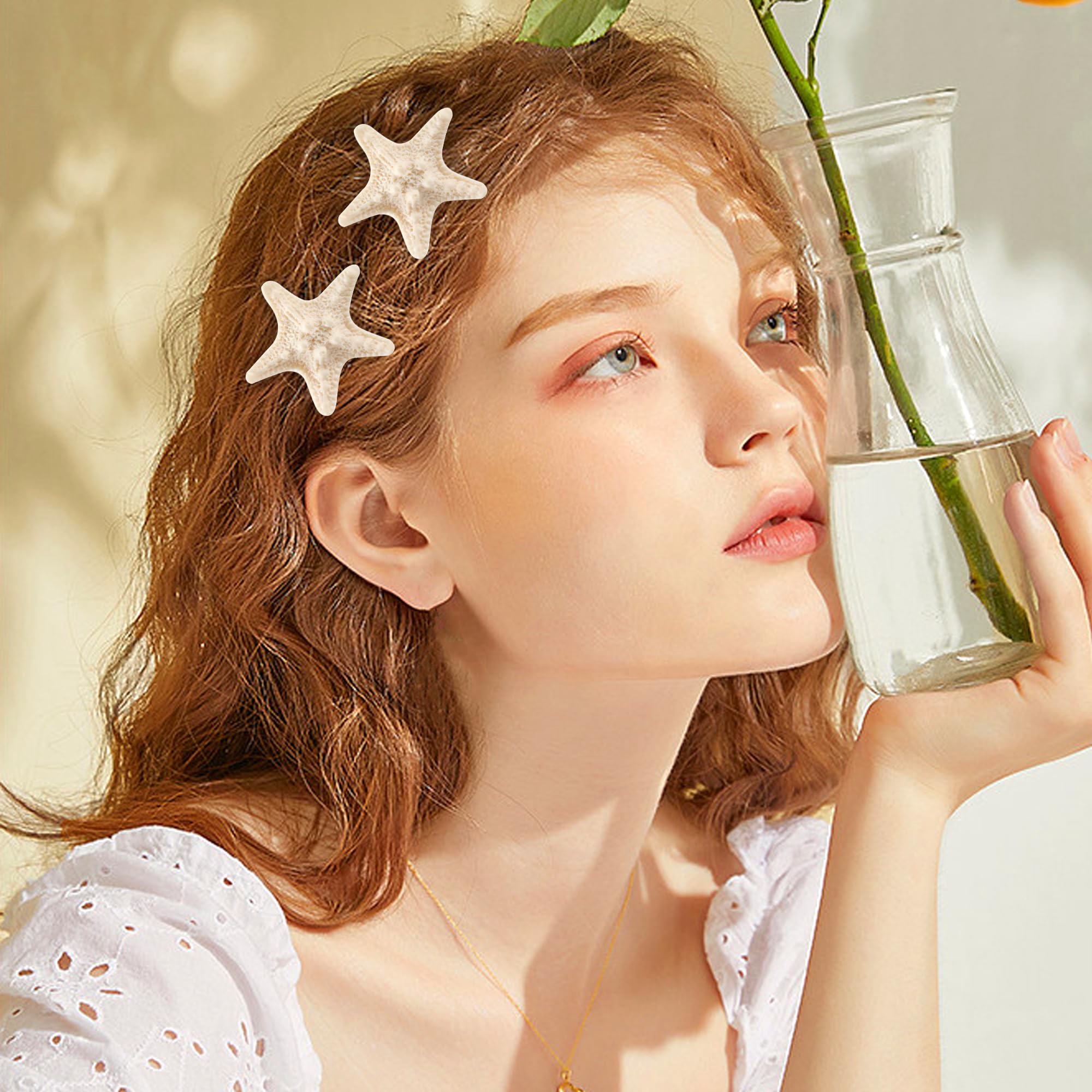 10PCS Cute Starfish Resin Hair Clips & Mermaid Alligator Clips - Beach Hair Accessories for Women & Girls - Perfect for Beach Parties, Vacations & Summer Outfits