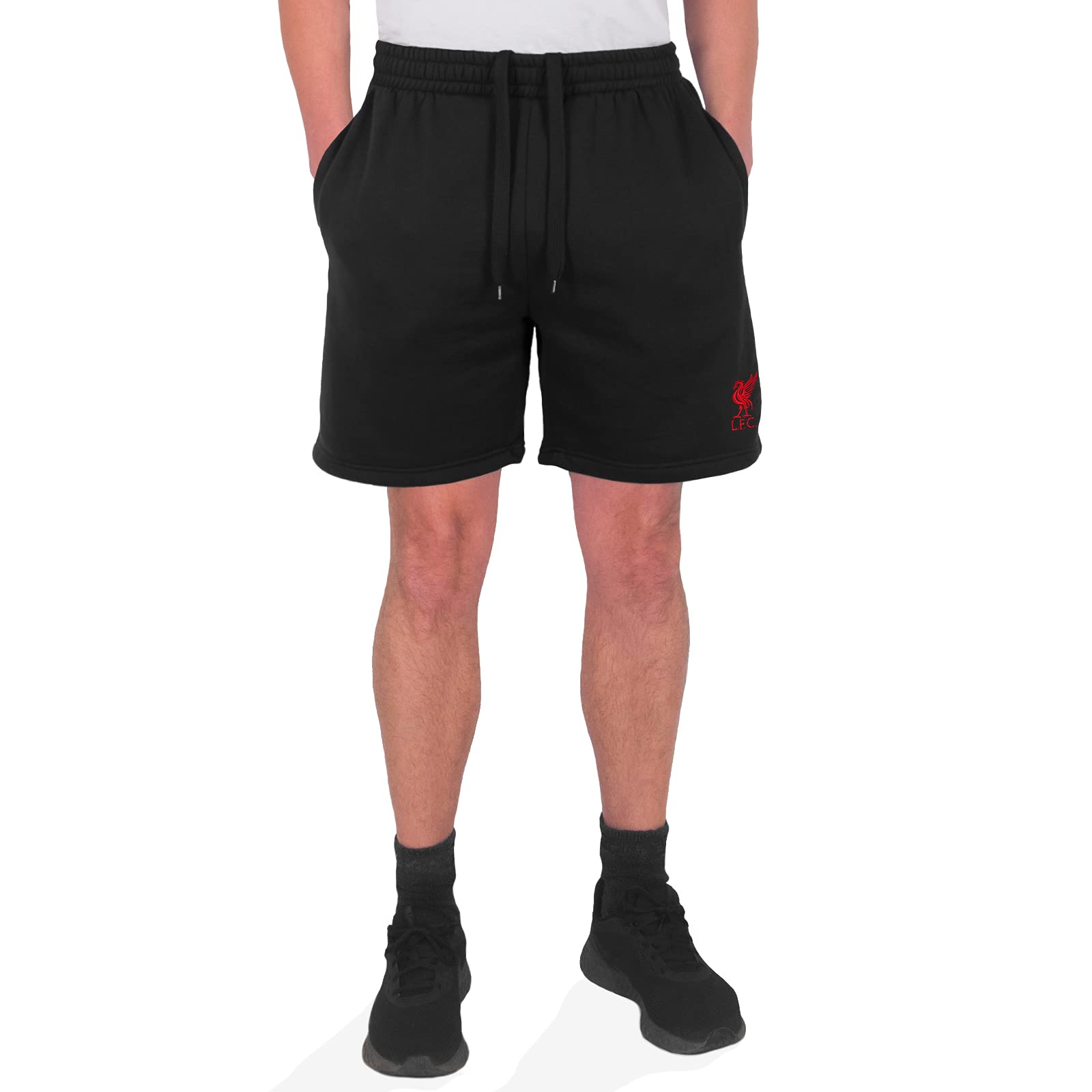 Official Liverpool FC Men's Fleece Jogger Shorts - Comfortable Football Training Pants for Fans & Players - Perfect for Workouts, Lounge & Match Day Support