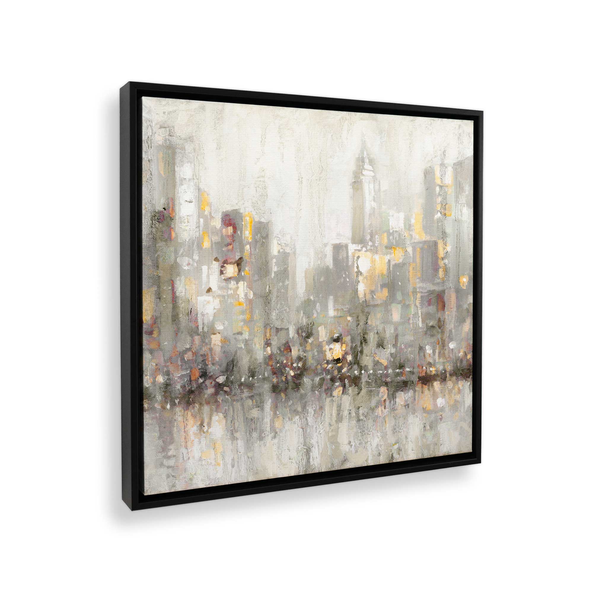 City Silhouettes Canvas Wall Art Print - Modern Urban Skyline Decor for Living Room, Bedroom & Office