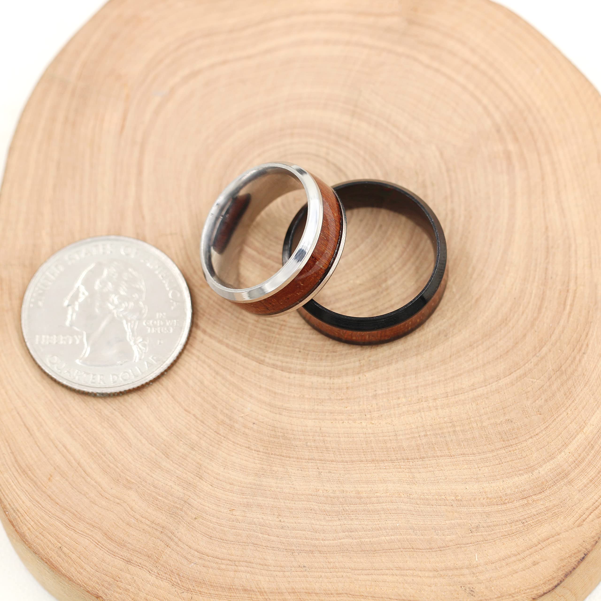 Uloveido Titanium Stainless Steel Wedding Rings for Couples - Engravable Matching Engagement Bands, Real Love Y552 - Perfect for Anniversaries, Proposals & Romantic Gifts
