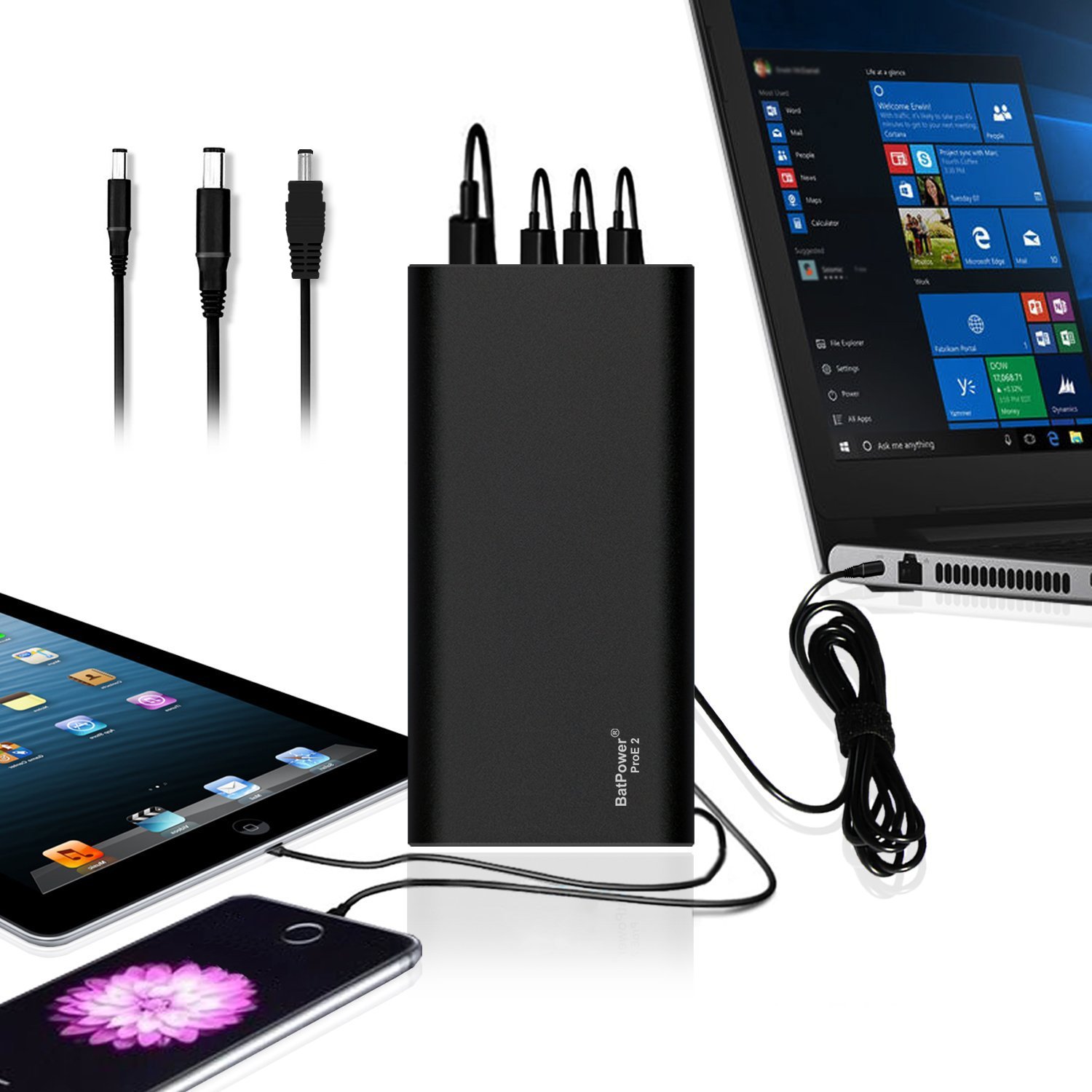 BatPower EX10D 148Wh Portable Laptop Power Bank - Compatible with Dell Inspiron, Latitude, XPS, Precision & More | Fast USB QC Charging for Laptops, Tablets & Smartphones | Perfect for Travel, Work & Emergency Power Backup