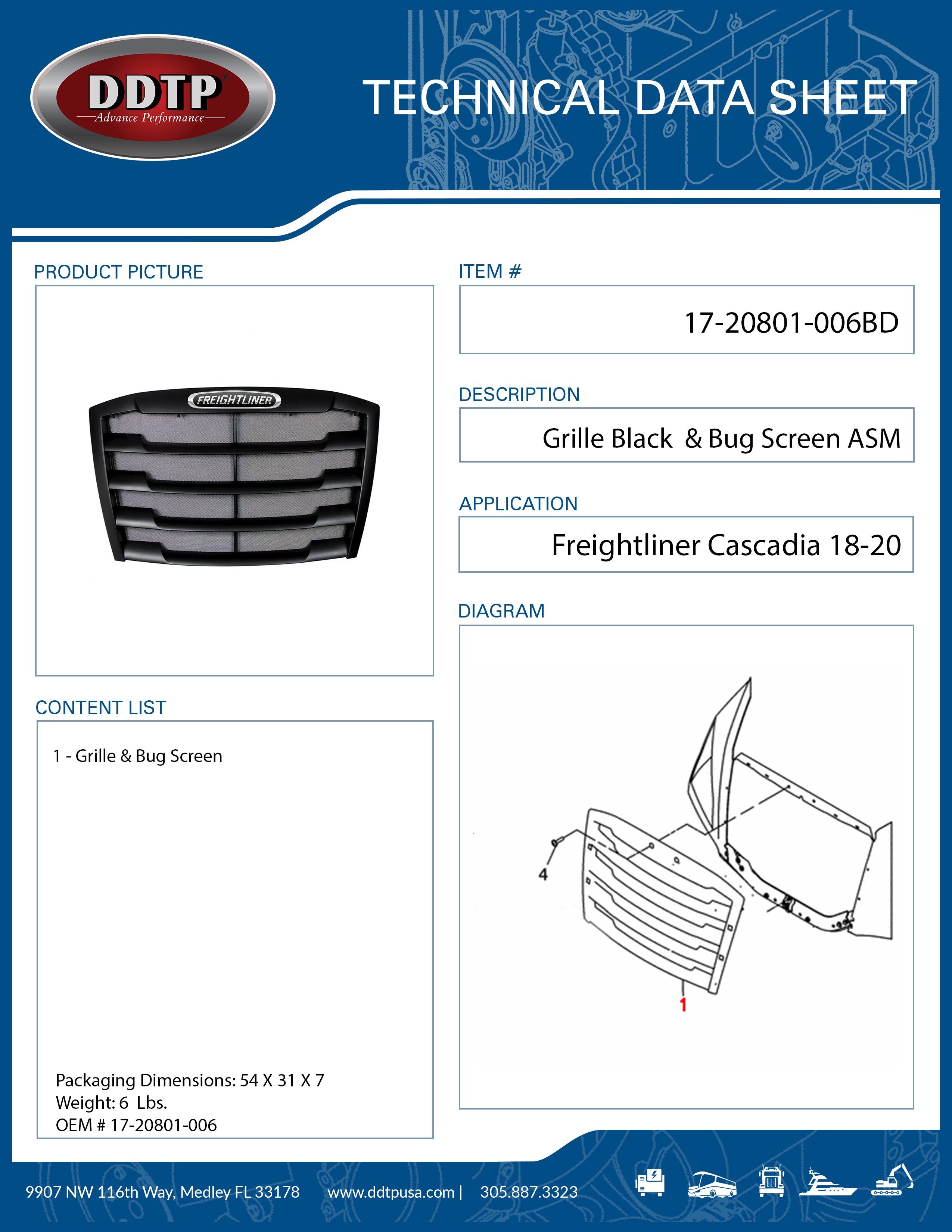 Freightliner Cascadia 2018-2020 Black Bug Screen Grille Hood Cover - Heavy Duty Mesh Protection for Truck Radiator & Engine - Perfect for Long Haul & Highway Driving