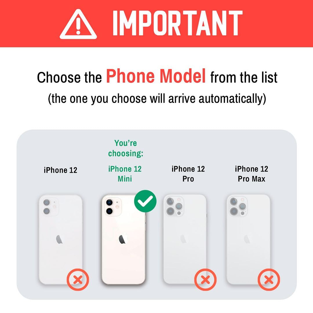 **Shockproof Heavy Duty Case for iPhone 12 Mini - Ultra Impact Protection with White Border | Perfect for Outdoor, Travel & Active Lifestyles**