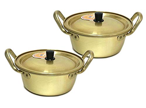 Premium Korean Shin Ramyun Noodle Pot Set - 2 Pack Aluminum Hot Pot (6.3