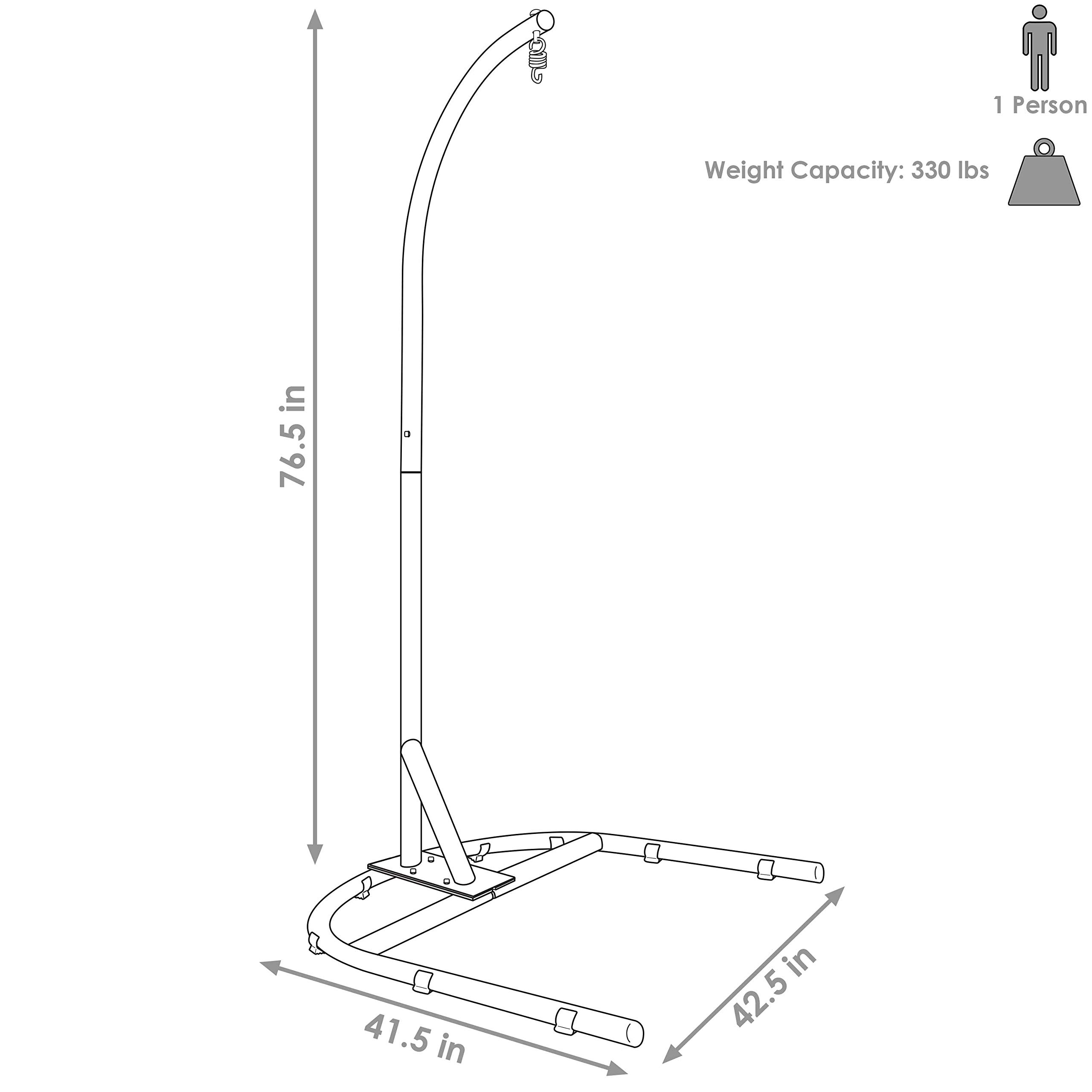 Sunnydaze Steel U-Shape Hanging Egg Chair Stand for Patio, Garden & Backyard - 330 lbs Weight Capacity - 76 Inches Tall - Indoor & Outdoor Use - Perfect for Relaxing, Reading & Lounging