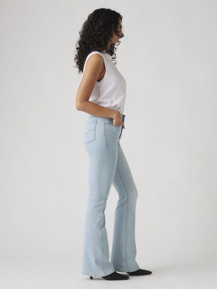 Levi's Women's 726 High Rise Flare Jeans in Eternal Indigo Light Blue - Perfect for Casual Wear, Office Outfits & Weekend Styling