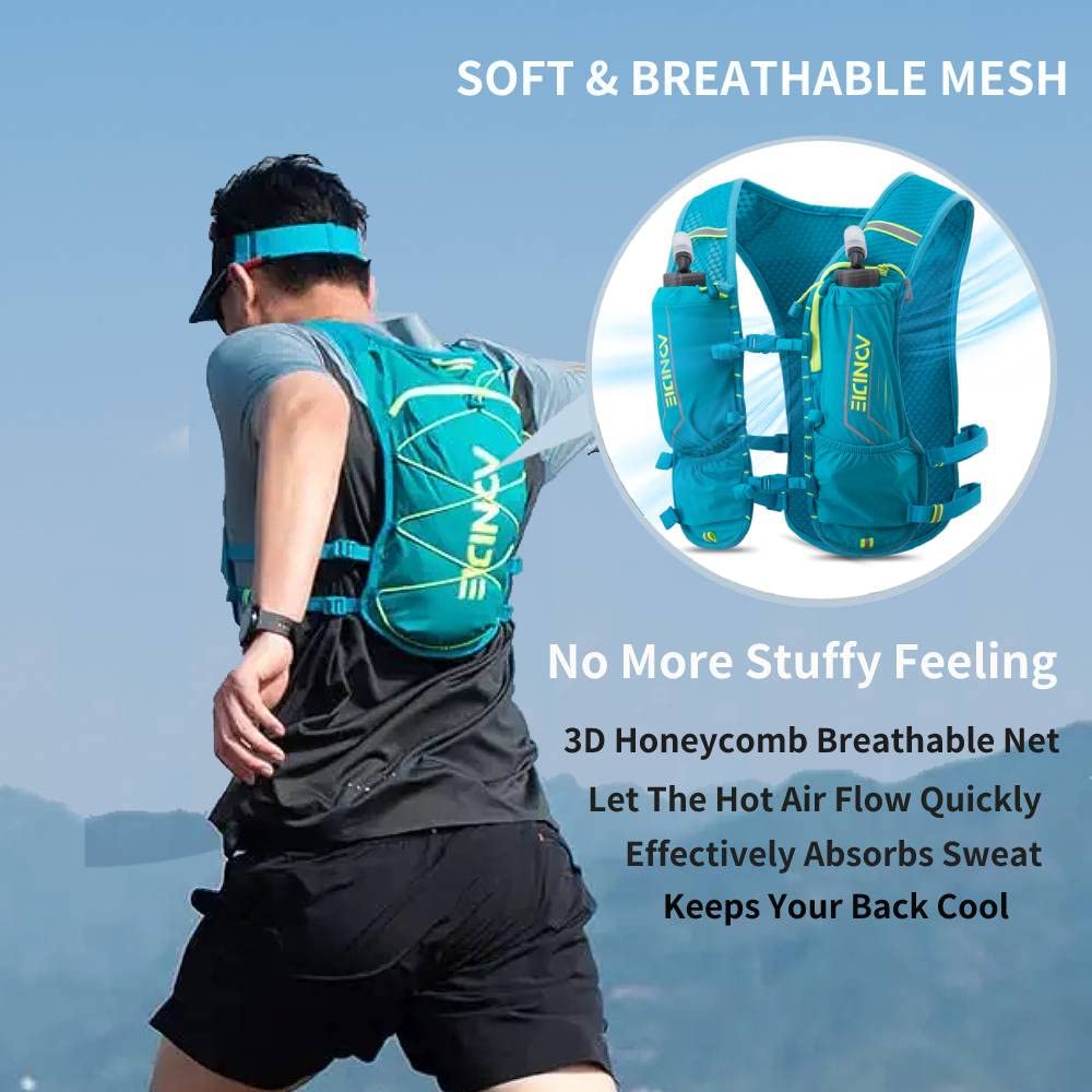 AONIJIE 5L Hydration Pack Backpack - Adjustable Ultralight Running Hydration Vest with Safety Reflective Strip - Perfect for Hiking, Trail Running, Cycling, Marathon & Outdoor Sports