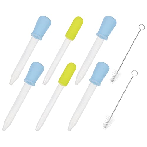 Healifty 6-Piece Medicine Feeder Dropper Set - Easy Pill Feeding Hand Syringe with Cleaning Brushes - Perfect for Baby Medicine, Pet Care & Liquid Supplements