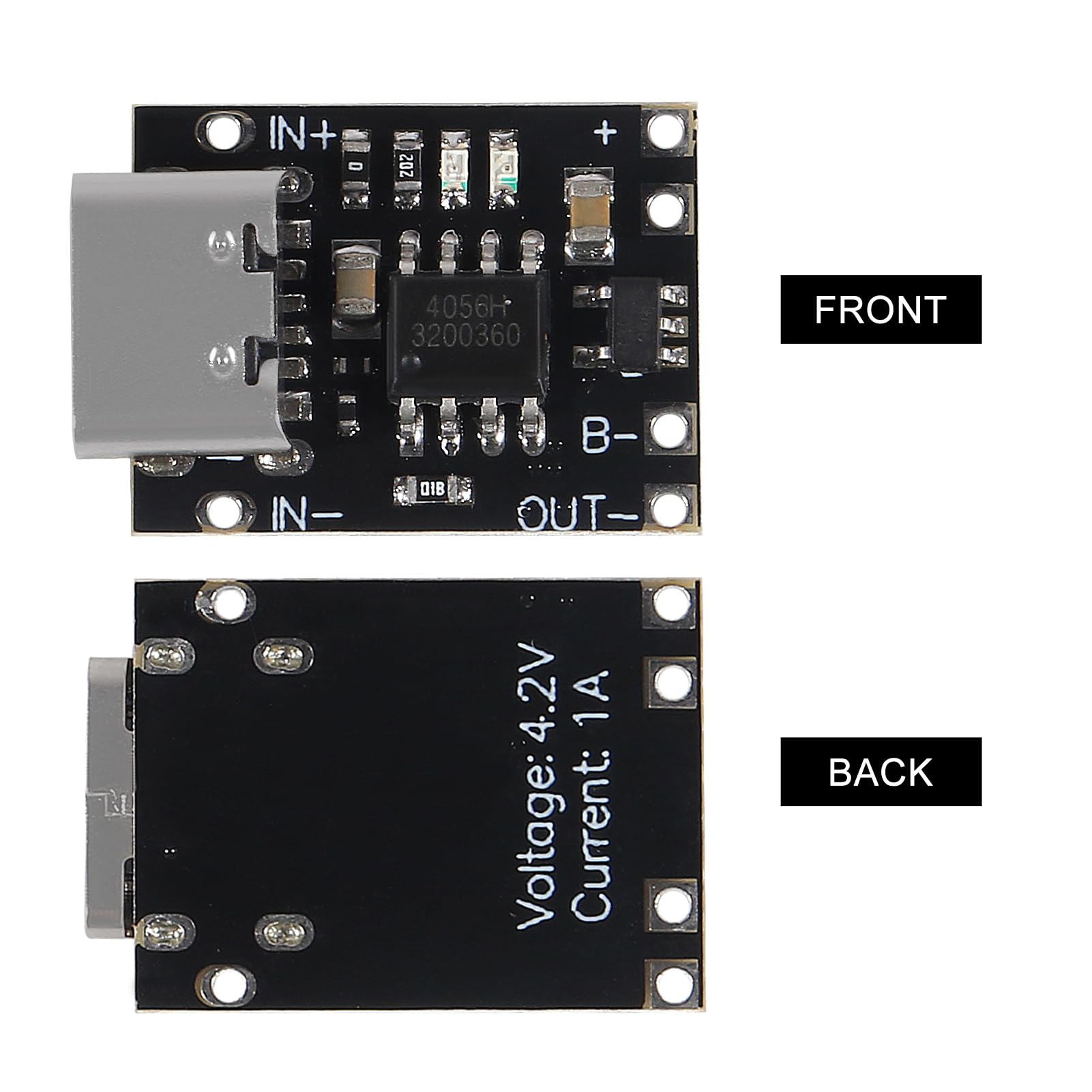 TP4057 1A 3.7V Lithium Battery Charging Board with Overcharge Protection - Type-C USB C Li-ion Battery Charger Module (6 Pack) - Perfect for DIY Electronics, Solar Projects, and Portable Device Charging