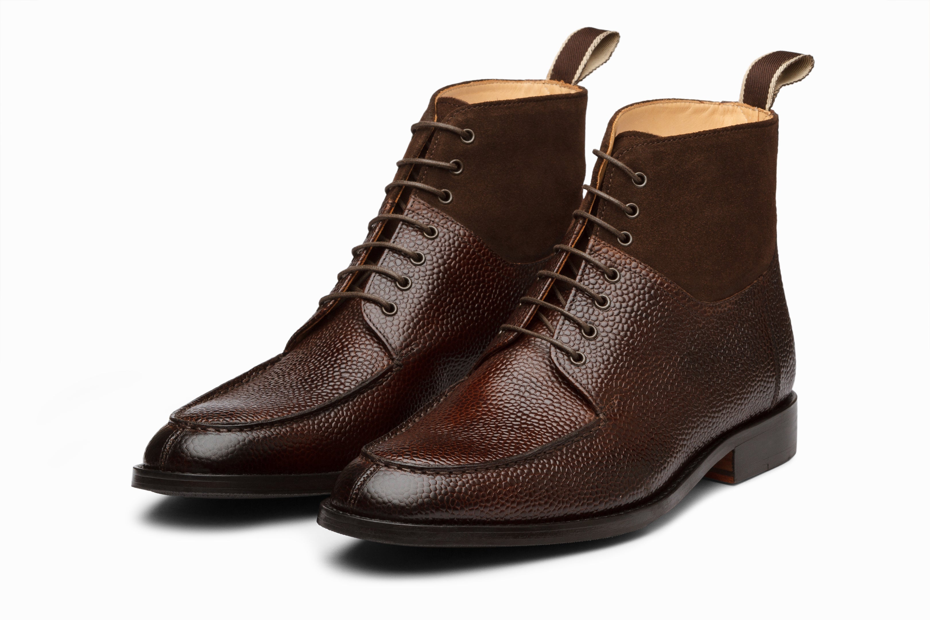 Men's Dark Brown Split Toe Derby Suede Combination Boots - Comfortable & Stylish Casual & Dress Shoes for Work, Office & Outdoor Wear