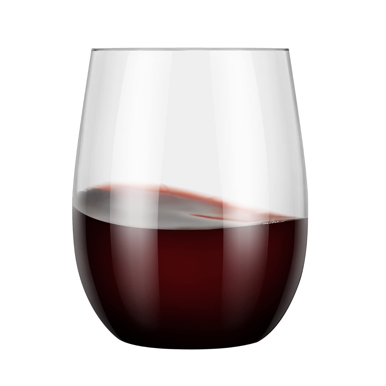 48 Stemless Plastic Wine Glasses - 12oz Clear Disposable Party Cups for Wedding, BBQ, Picnic & Outdoor Events - BPA-Free Wine Tumblers for Drinking & Entertaining