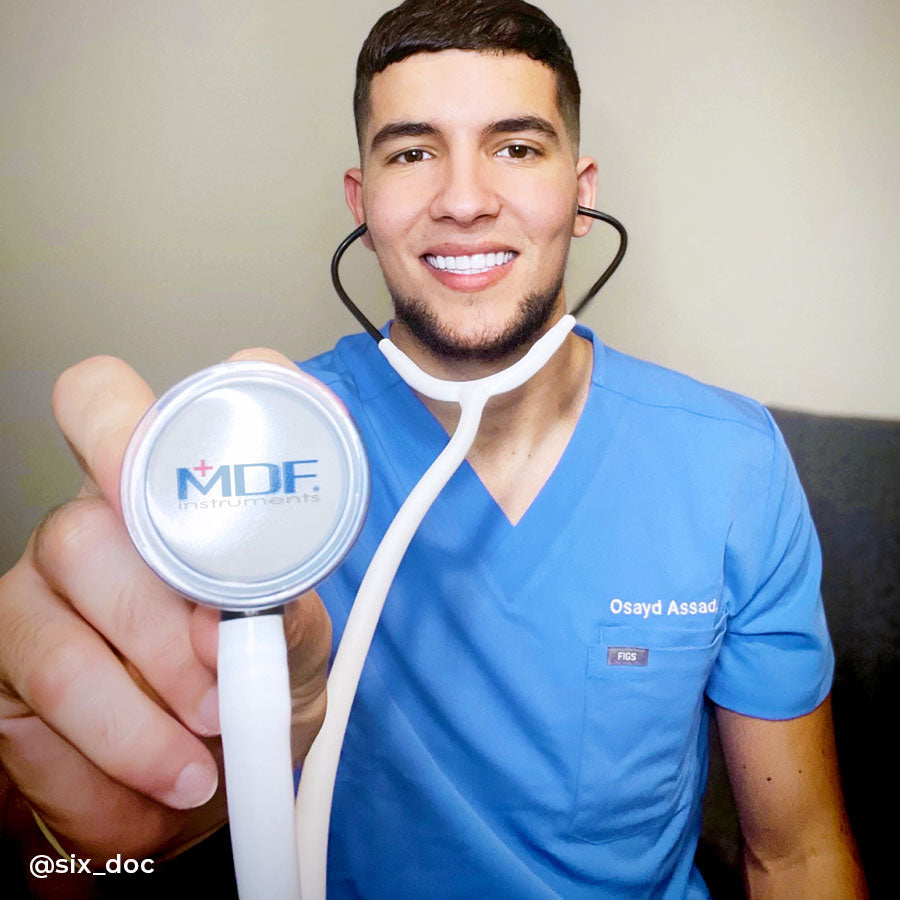 ProCardial® Titanium Cardiology Stethoscope - Premium Dual Head Stethoscope for Medical Professionals, White/Black - Ideal for Doctors, Nurses & Healthcare Workers in Hospitals & Clinics
