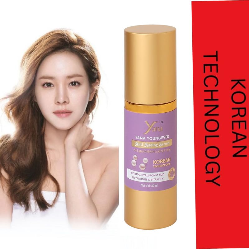 YANA YOUNGEVER Anti-Aging Serum Spray Cream with Korean Technology - Hyaluronic Acid Face Spray for Acne-Prone Skin | Hydrating & Brightening Skincare for Women | Daily Moisturizer & Makeup Prep