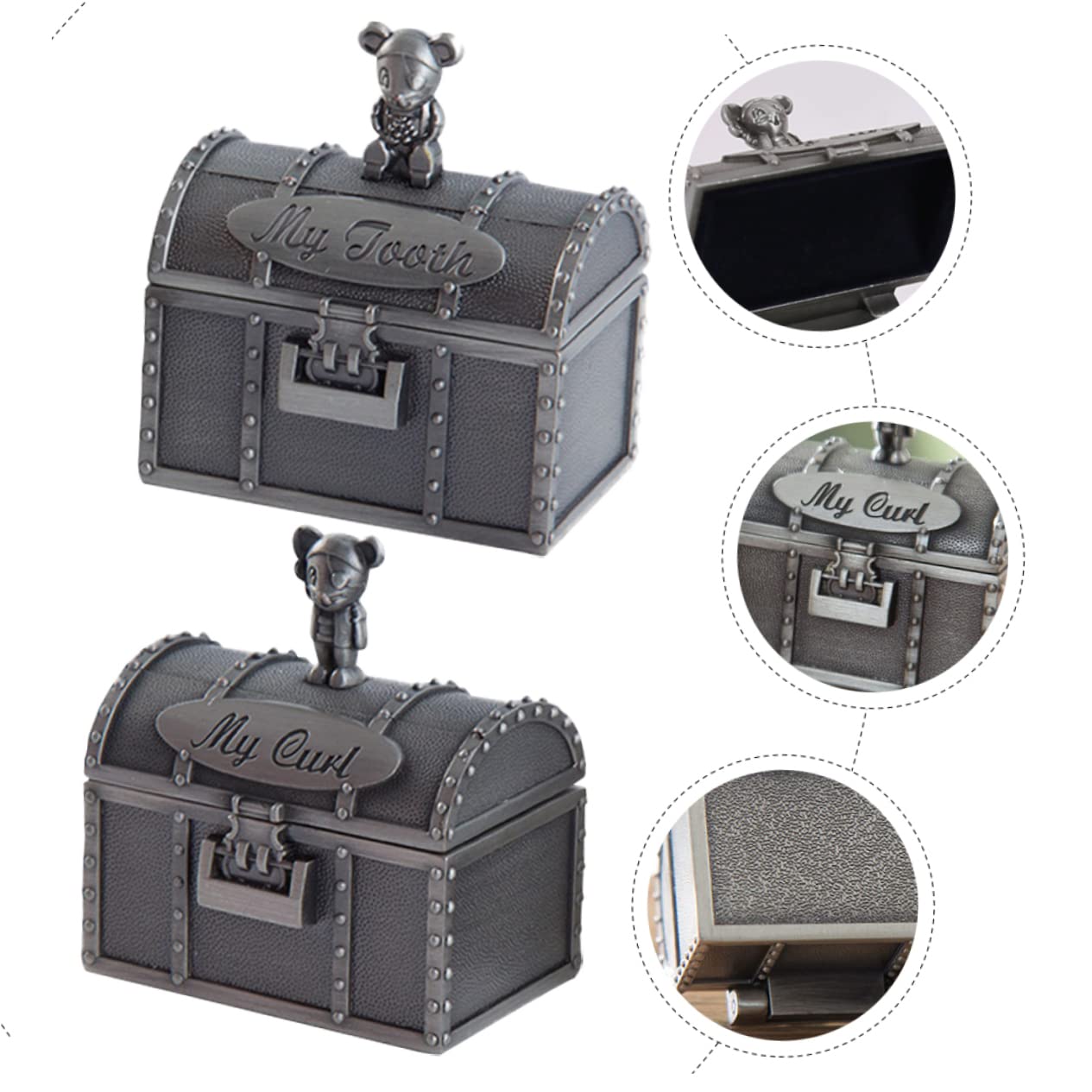 8-Piece Tooth Fairy Keepsake Box Set - Alloy Tooth Storage Containers for Kids Baby Teeth Collection | Perfect for Tooth Fairy Gifts, Memory Preservation & Dental Milestones