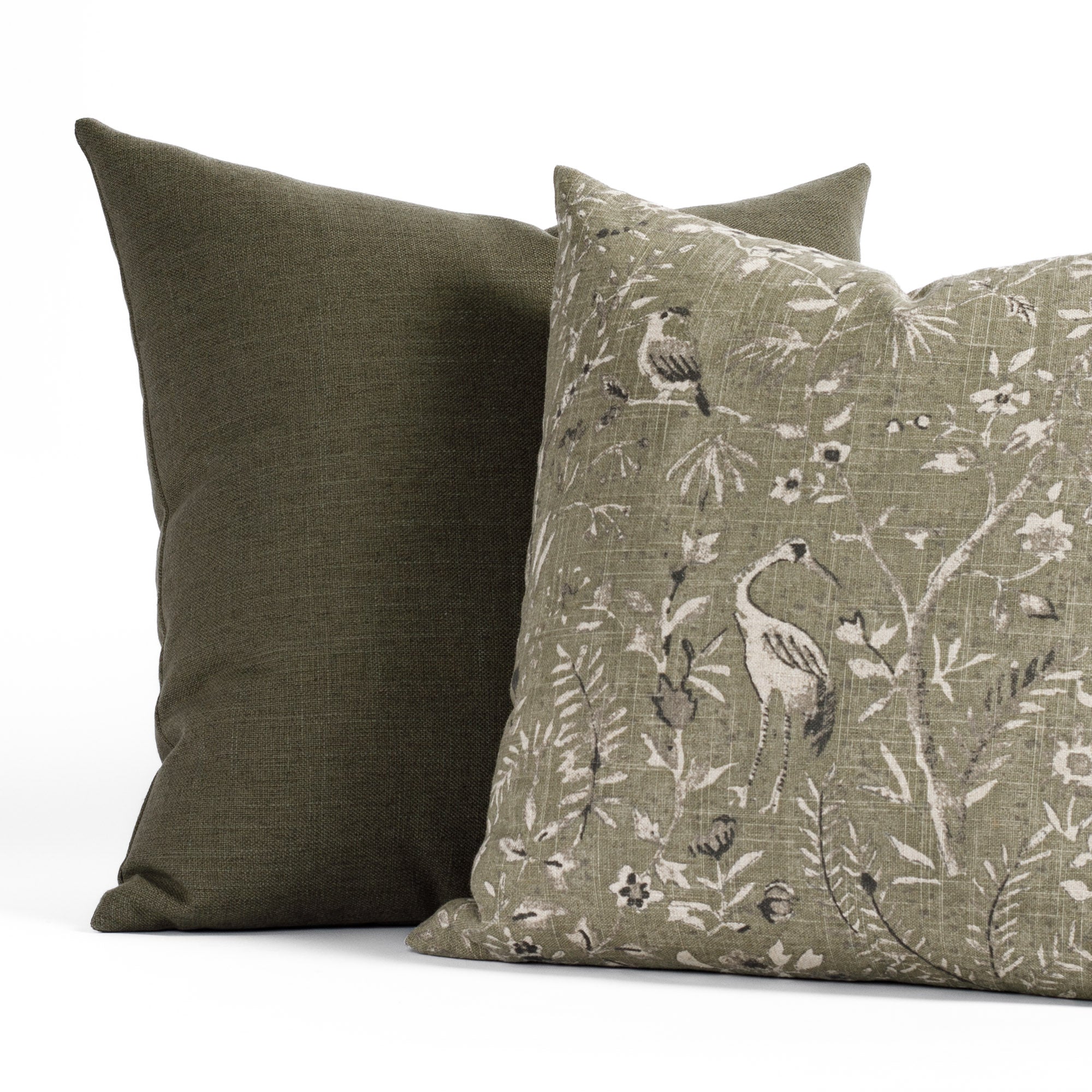 Lincoln 22x22 Inch Decorative Throw Pillow Cover - Soft Moss Green Square Cushion for Sofa, Bed, Living Room & Home Decor