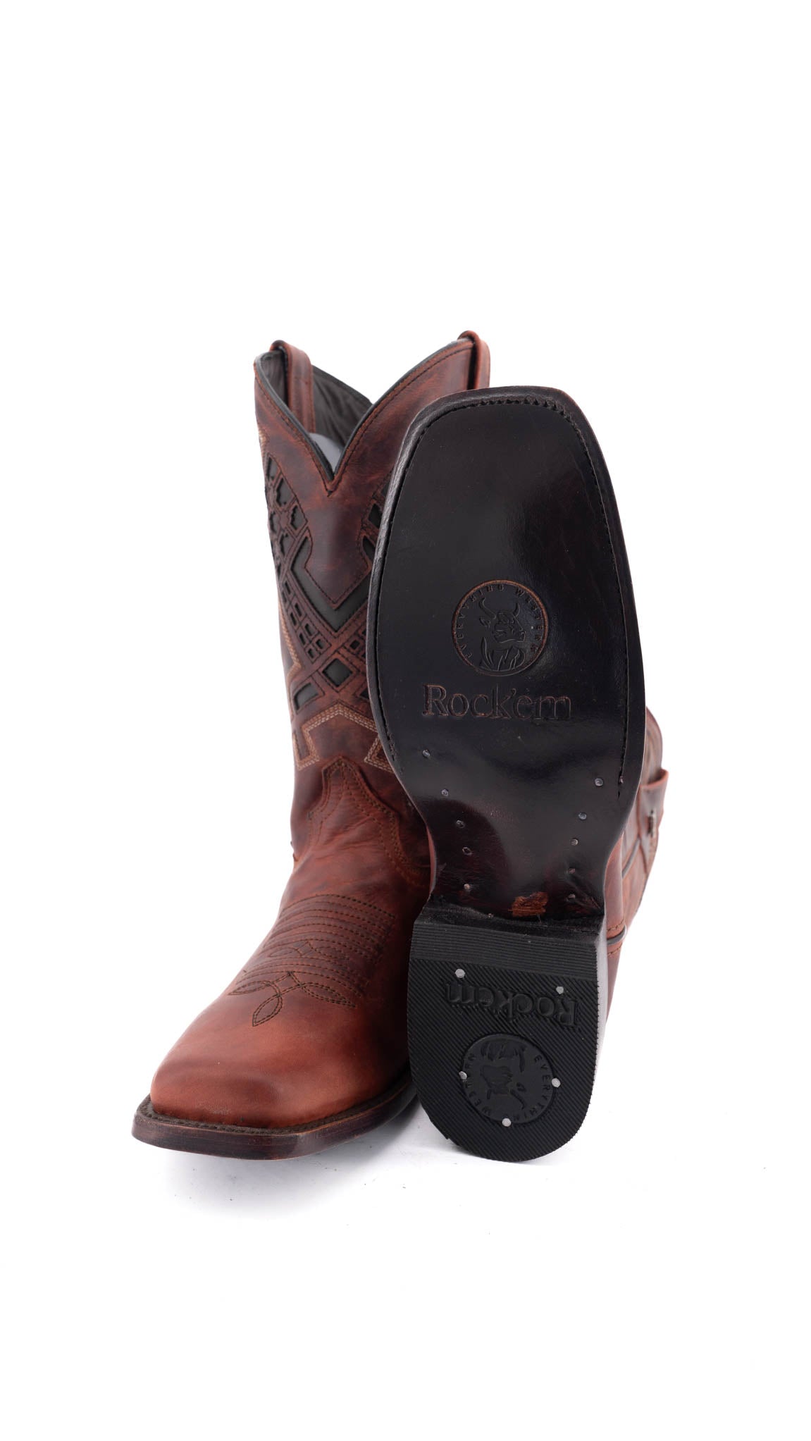 Maya Rodeo Toe Cowboy Boots for Women - Western Style Leather Cowgirl Boots with Pointed Toe - Perfect for Country Dancing, Rodeo Events & Western Fashion Outfits