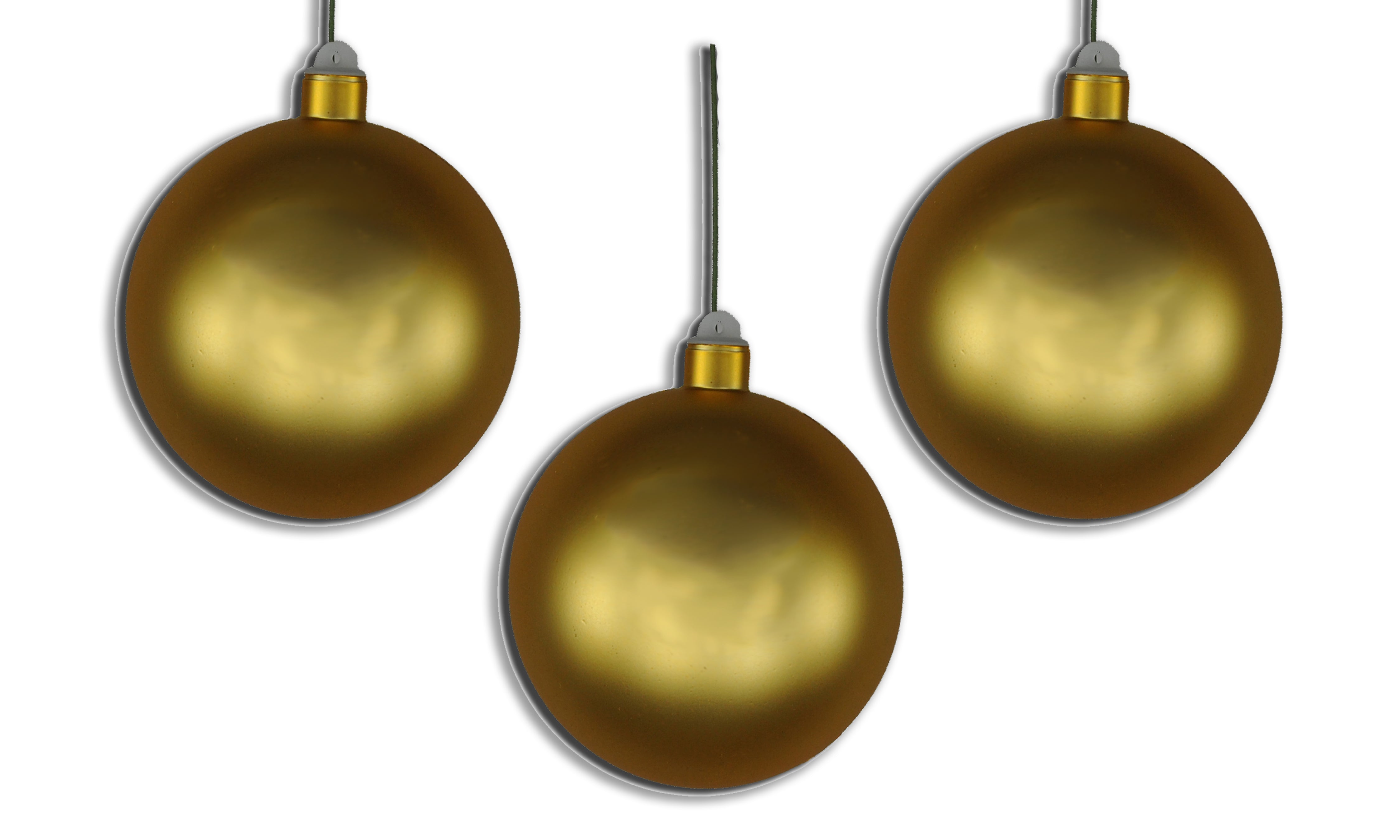 3 Pack 150mm (6 Inch) Gold Matte Christmas Ball Ornaments with Wire Hangers & UV Coating - Elegant Holiday Decor for Tree, Wreath, and Home Decoration