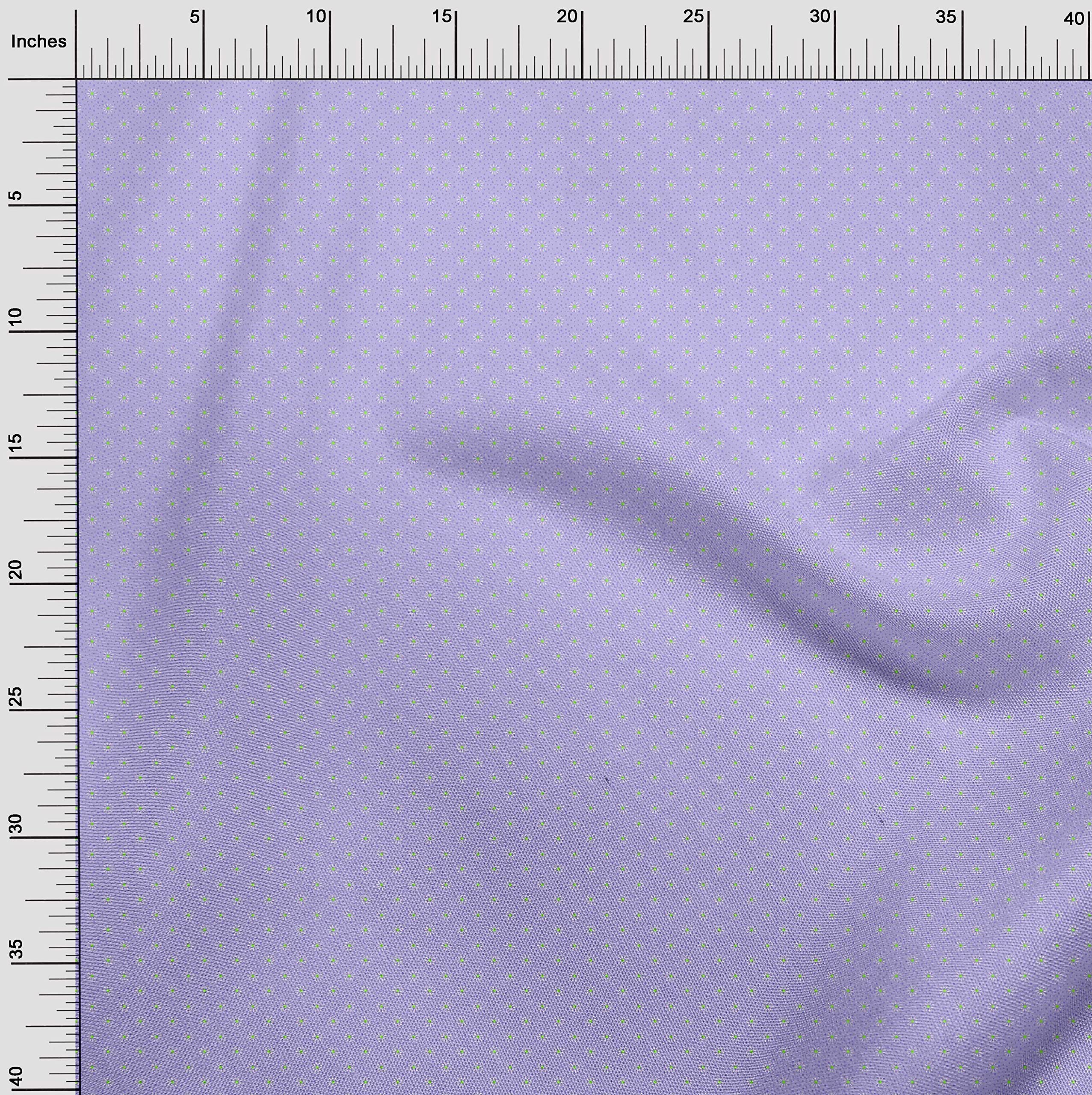 Premium Cotton Cambric Lavender Fabric with Daisy Print - 56 Inch Wide for Kids Clothing & DIY Sewing Projects | Soft, Breathable Material for Dresses, Quilts & Craft Supplies