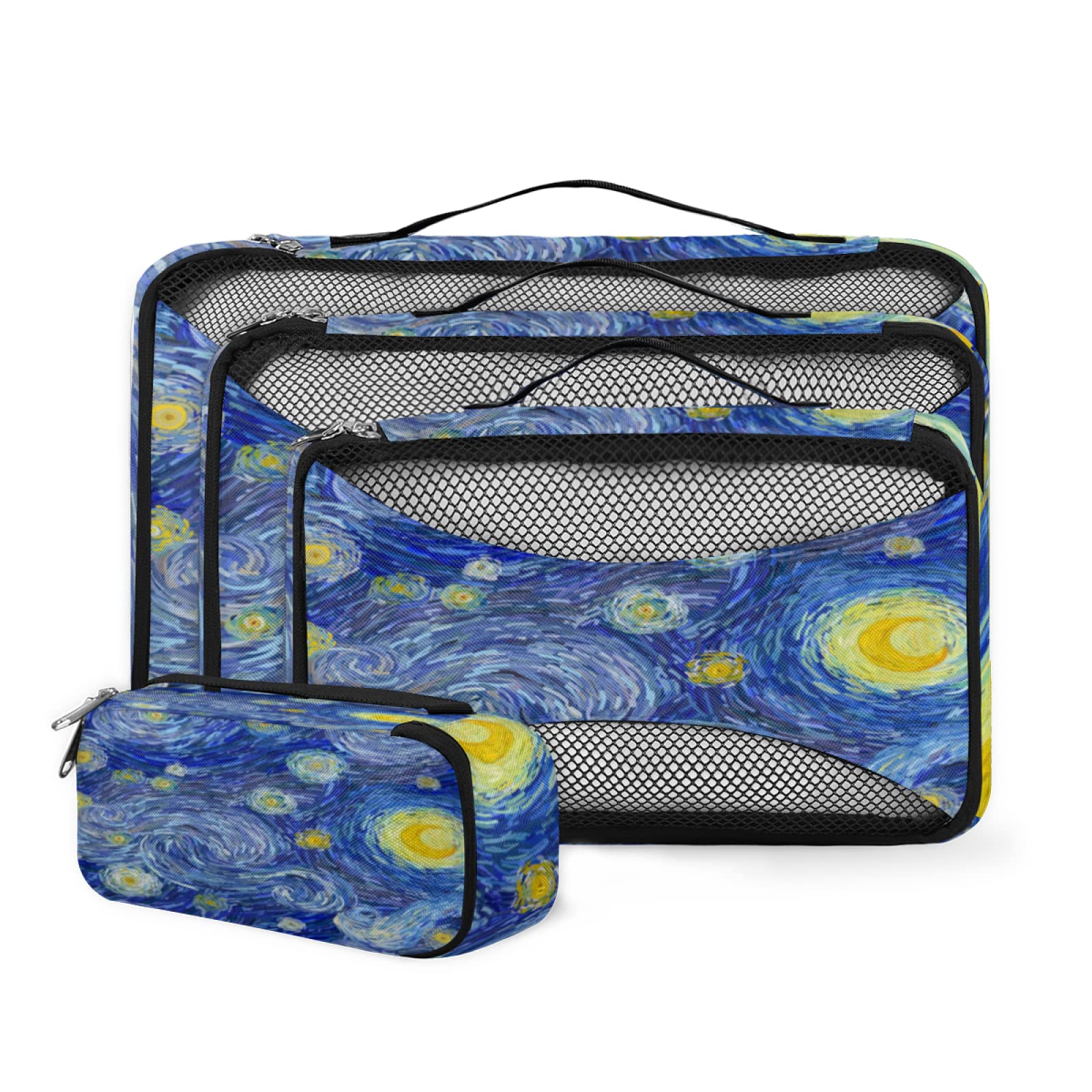 Watercolor Starry Sky 4-Piece Packing Cube Set for Suitcases - Lightweight Travel Organizers with Space Saving Design - Perfect for Vacation, Business Trips & Weekend Getaways