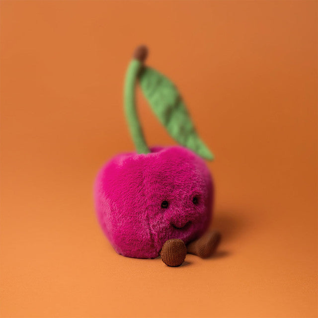 Amuseables Cherry Plush Toy - Cute & Soft Fruit Stuffed Animal for Kids & Adults - Perfect for Home Decor, Gifts, and Stress Relief