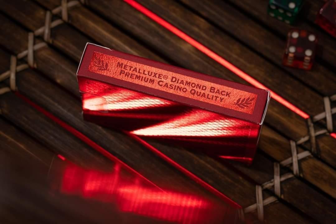 Premium Bee MetalLuxe Red Playing Cards - Elegant & Durable for Poker, Magic Tricks, and Cardistry | Perfect for Game Nights, Collectors, and Professional Performers