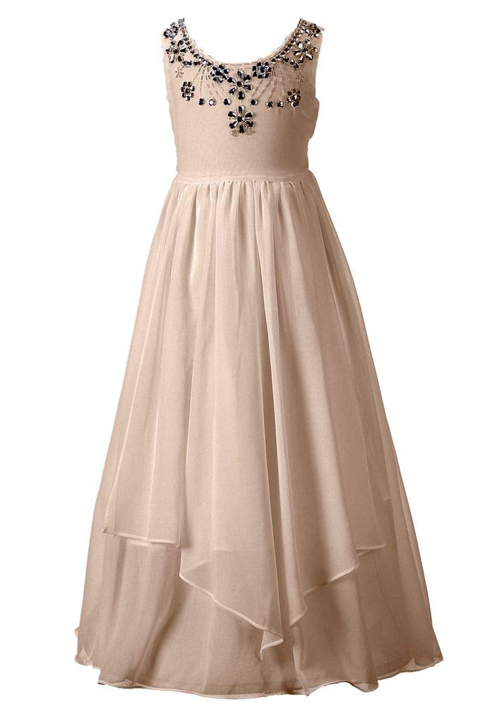 Elegant Rose Chiffon Glitter Rhinestone Bridesmaid Dress for Women - Perfect for Weddings, Prom, Evening Parties & Special Occasions