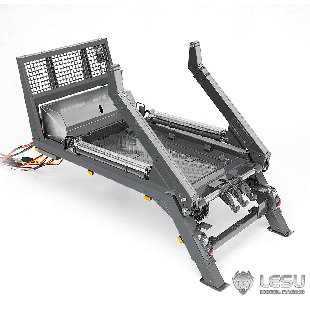 LESU 1/14 RC Hydraulic Skip Loader Swing Arm Garbage Truck Metal Bucket Valve Pump Kit - DIY Hydraulic System Parts for RC Model Trucks & Construction Vehicles