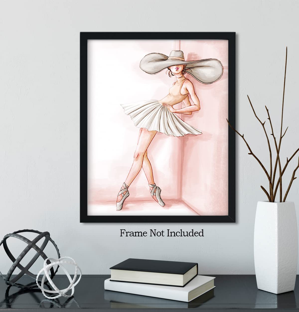 Govivo Ballet Dancer Canvas Wall Art - Pink Ballerina Print for Girls Room Decor, Teen Bedroom & Dorm - 8x10 Unframed Dance Themed Poster - Perfect Gift for Ballet Lovers & Dance Enthusiasts | Bedroom Wall Decor, Dance Studio Art, Ballet Themed Birthday Present