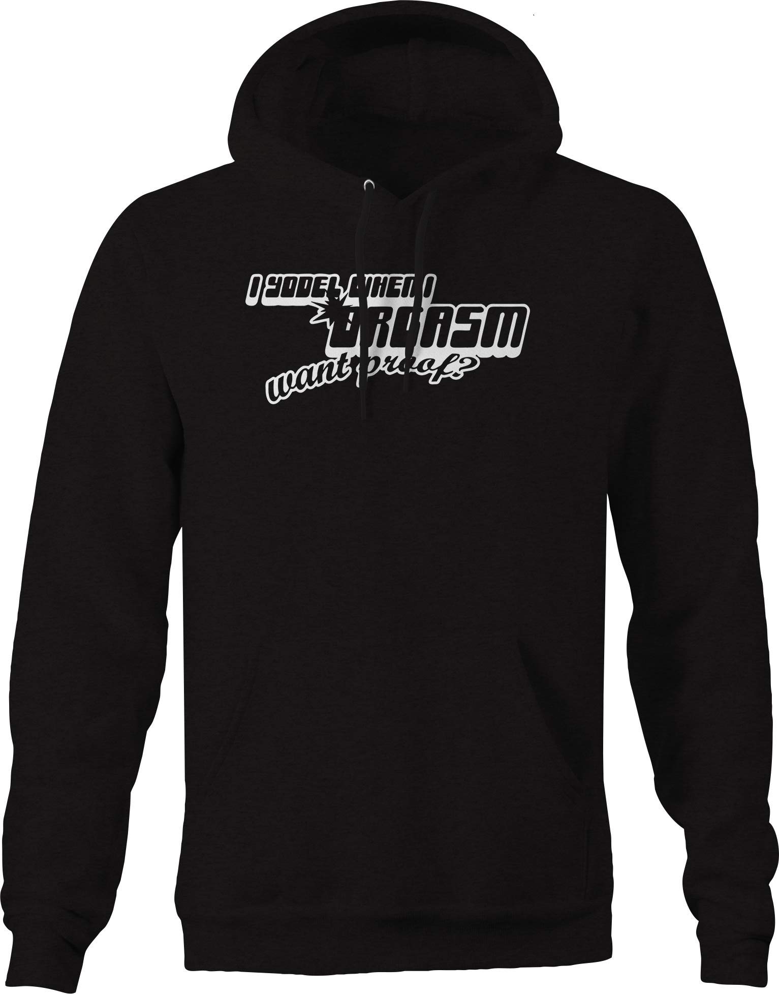 Funny Yodeling Sex Joke Hoodie for Men - Black Cotton Pullover Sweatshirt | Perfect for Parties, Gifts & Casual Wear