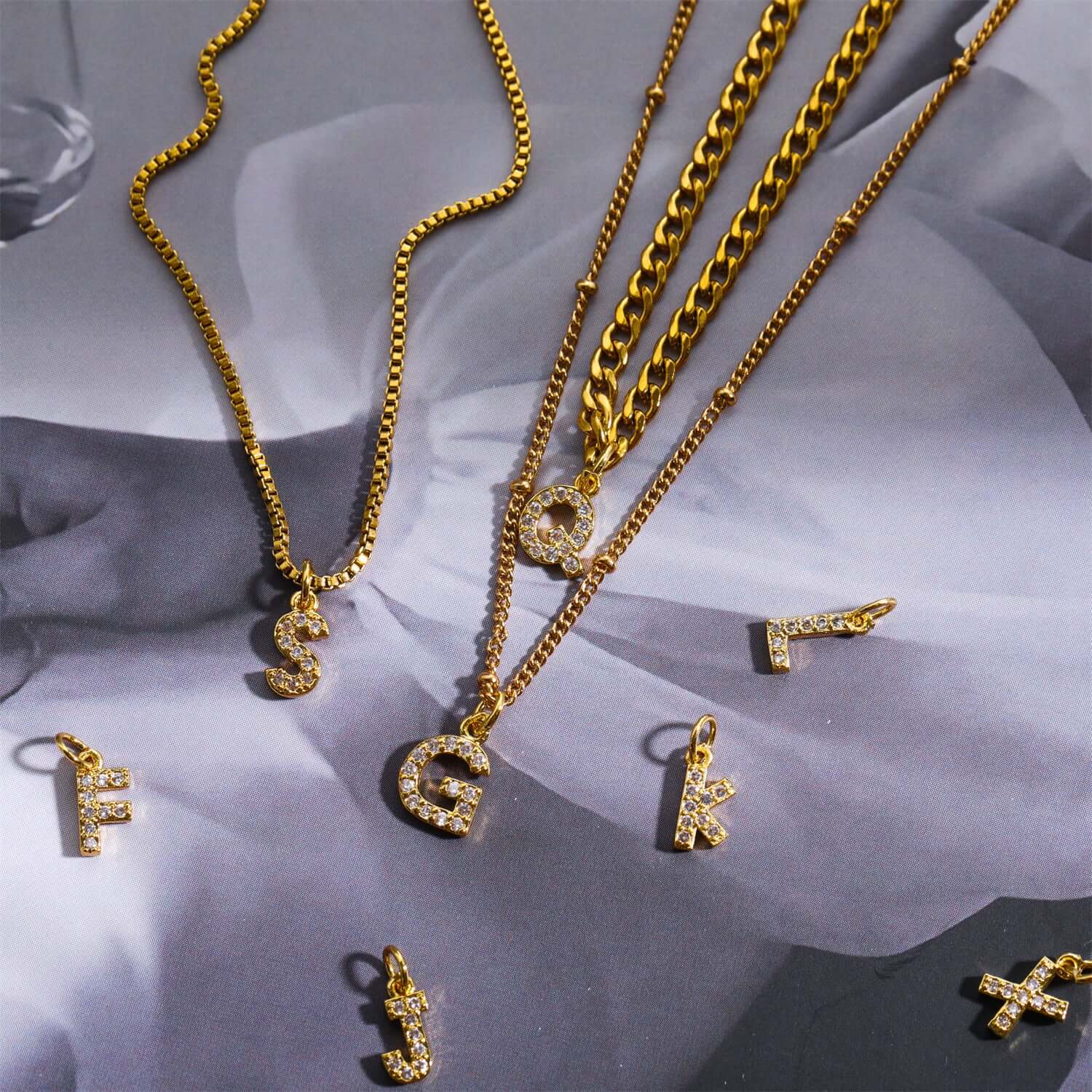 14K Gold Alphabet Charm Pendant Necklace - Personalized Initial Necklace for Women, Gift for Her | Perfect for Birthdays, Anniversaries & Everyday Wear (HSN701)