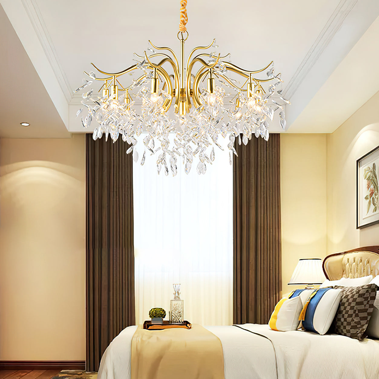 Dorale Chandelier - Modern Crystal Ceiling Light Fixture for Dining Room & Living Room | Elegant Lighting for Home Decor & Wedding Venues
