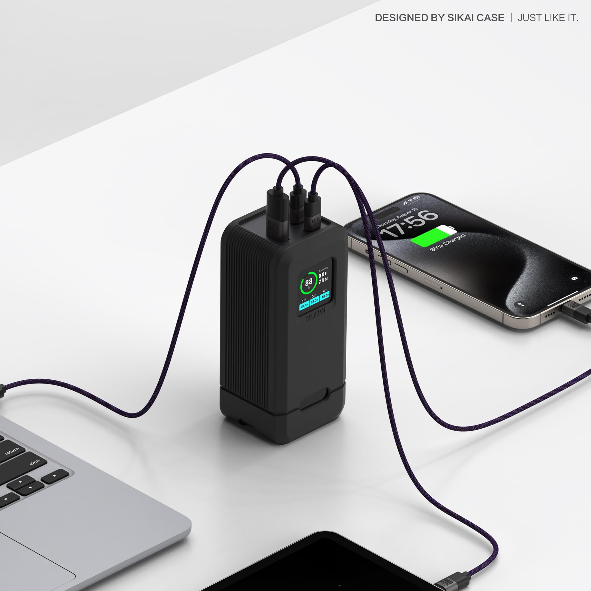 Anker Prime Power Bank 20,000mAh 200W Protective Silicone Case - Dustproof Soft Cover with 1/4-inch Nut Hole & TF/SM Card Storage - Compatible with Anker 200W Prime (Black) - Perfect for Travel, Outdoor Adventures & Device Protection