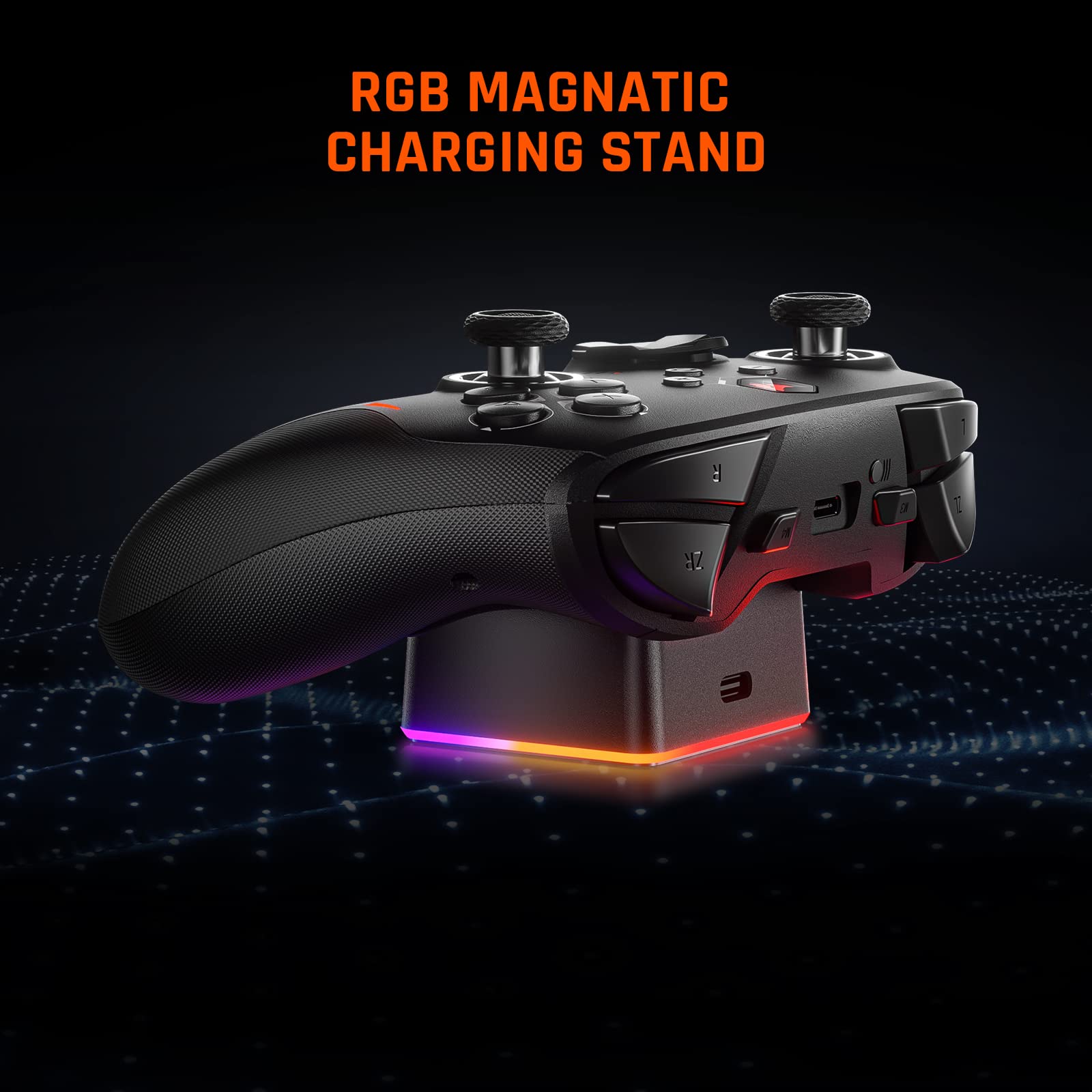 Wireless PC Gaming Controller with Custom Buttons, 6-Axis Gyro, Dual Shock, Macro & Turbo - Bluetooth Gamepad for Windows 10, Android, iOS, PC - Perfect for FPS, RPG & Racing Games
