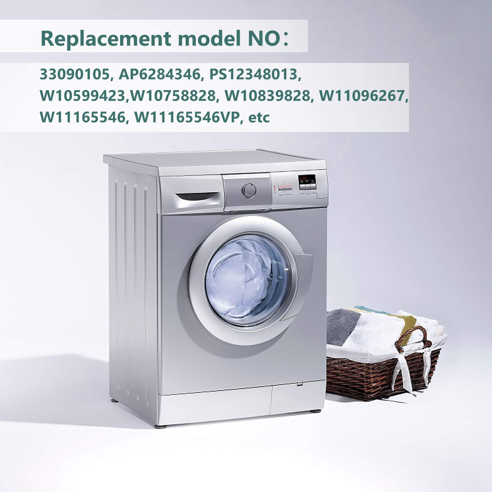 OEM Washer Water Inlet Valve Replacement for Whirlpool & Kenmore Washing Machines - Compatible with W11165546, 33090105, W10599423, W10758828, W10839828, W11096267, W11165546VP - Perfect for Laundry Room Repairs & Appliance Maintenance