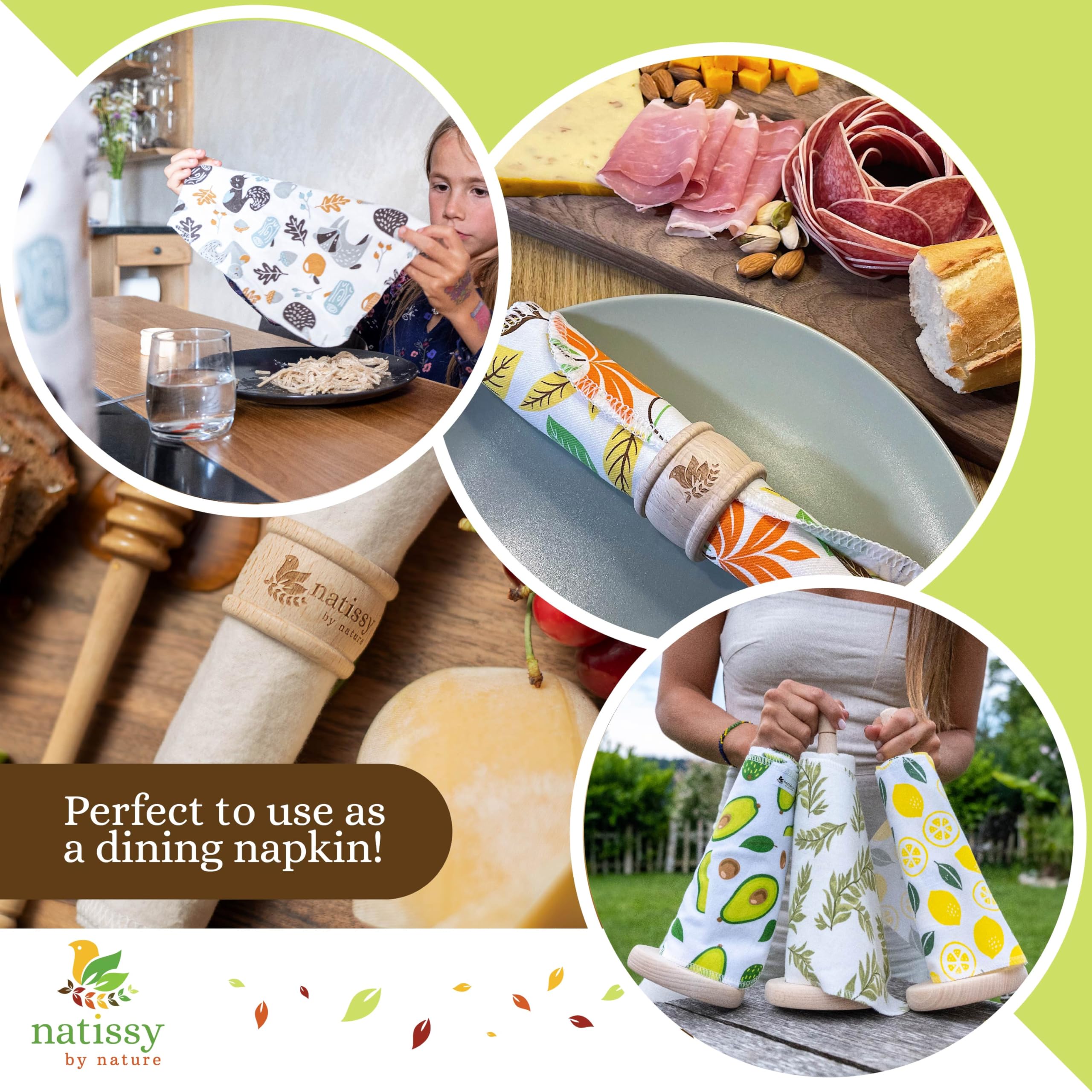 Organic Cotton Reusable Paper Towels - 10-Pack Washable & Eco-Friendly Kitchen Towels | Sustainable Alternative to Disposable Paper Towels | Perfect for Cleaning, Spills & Everyday Kitchen Use
