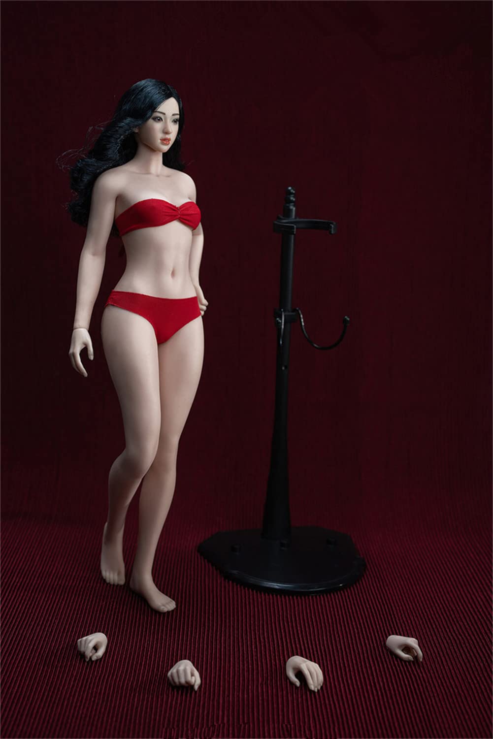 1/6 Scale Female Action Figure Body - Small Breast, Super Flexible, Pale/Suntan Seamless Doll (S46 Pale Skin with Head) - Perfect for Collectors, Photography & Diorama Scenes