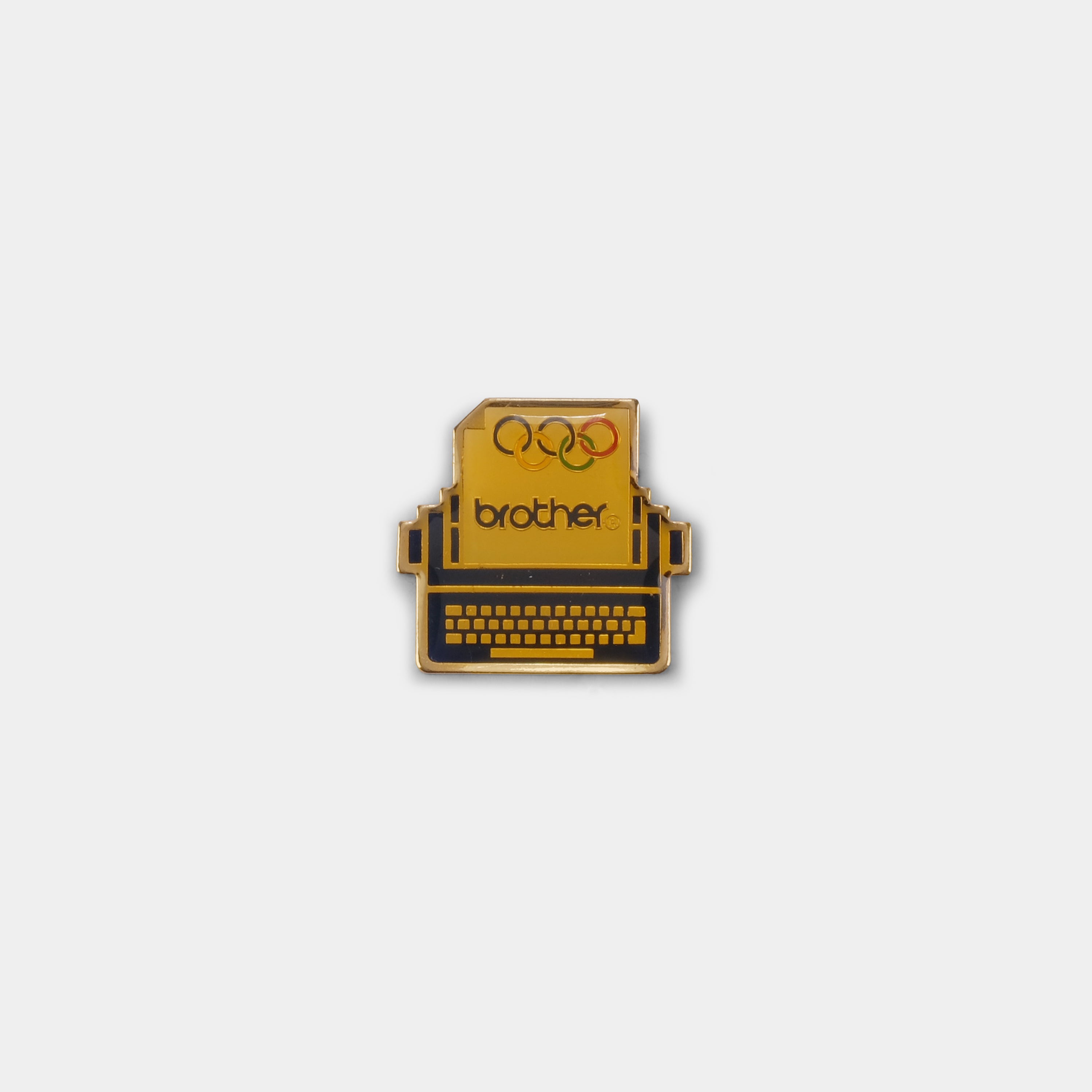 Vintage Brother Olympics Typewriter Enamel Pin - Retro Office Decor, Collector's Gift for Writers & Typists